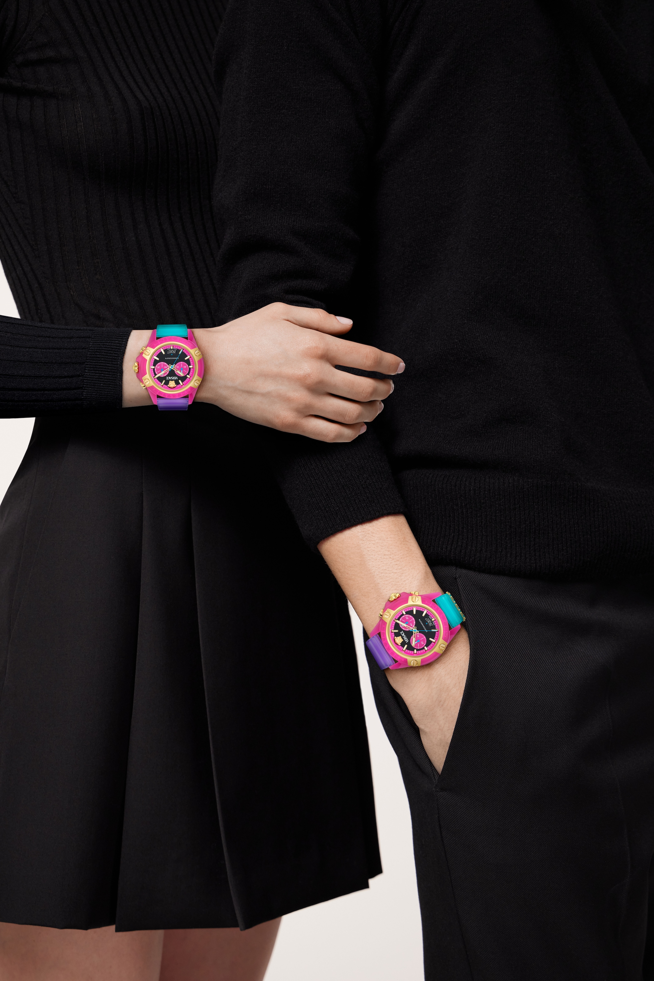 Versace Chronograph »ICON ACTIVE«, Quarzuhr, Armbanduhr, Damenuhr, Herrenuhr, Swiss Made, Polyurethanband