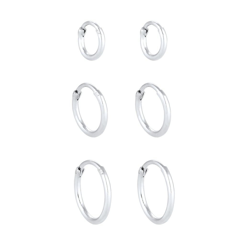 Elli Ohrring-Set »Creolen Set Trio Basic Must-Have Trend 925 Silber«