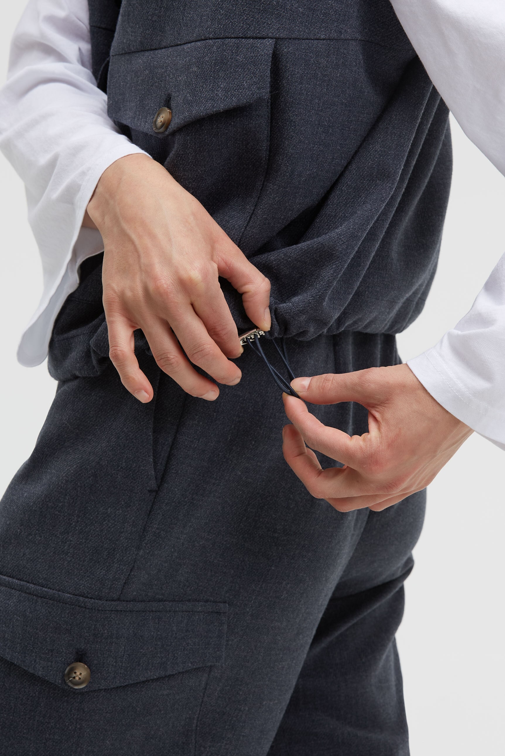 SENSES.THE LABEL Kurzweste mit verstellbarem Gummizug im Saum