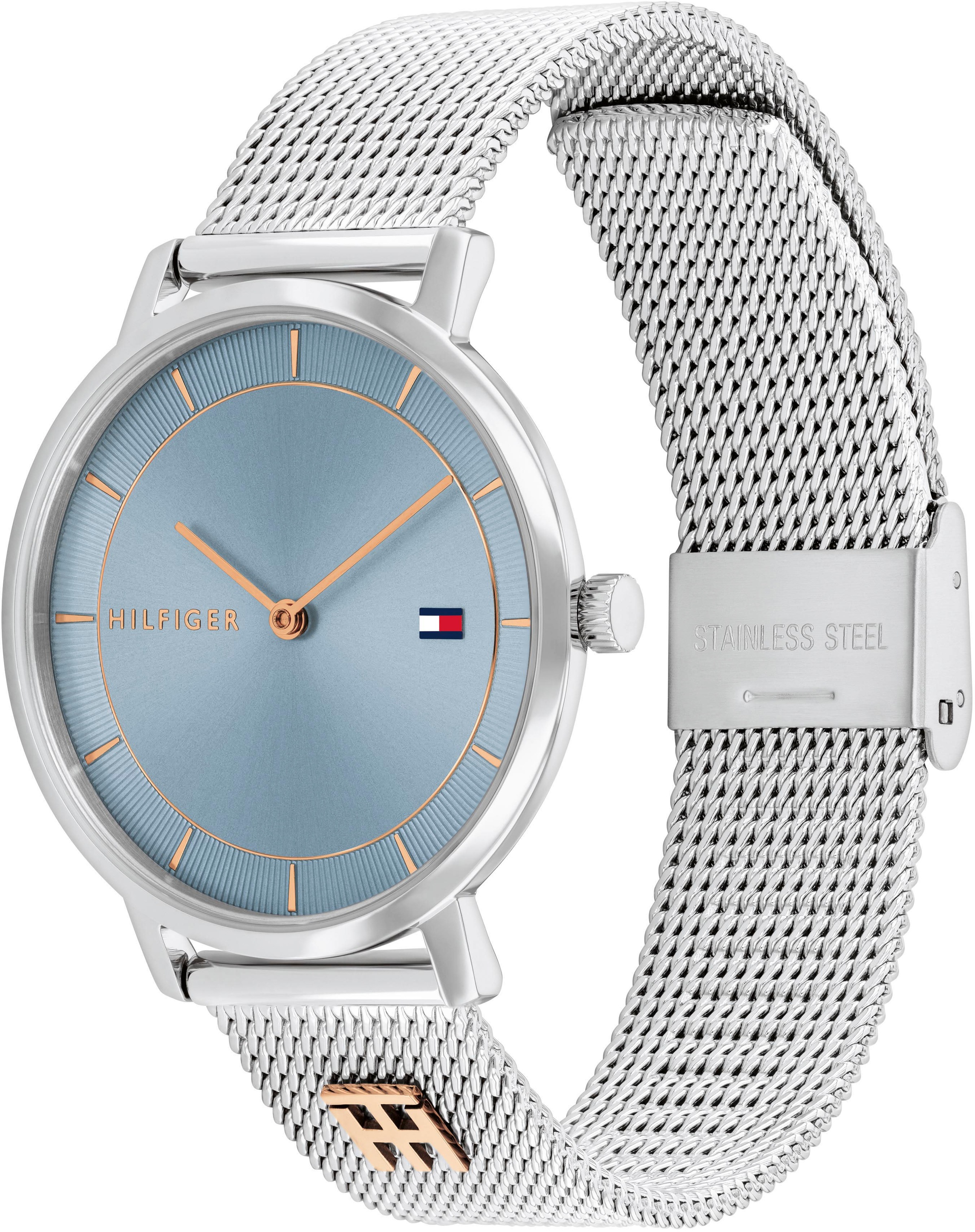 Tommy Hilfiger Quarzuhr »Tea«, Armbanduhr, Damenuhr, Edelstahlarmband, analog