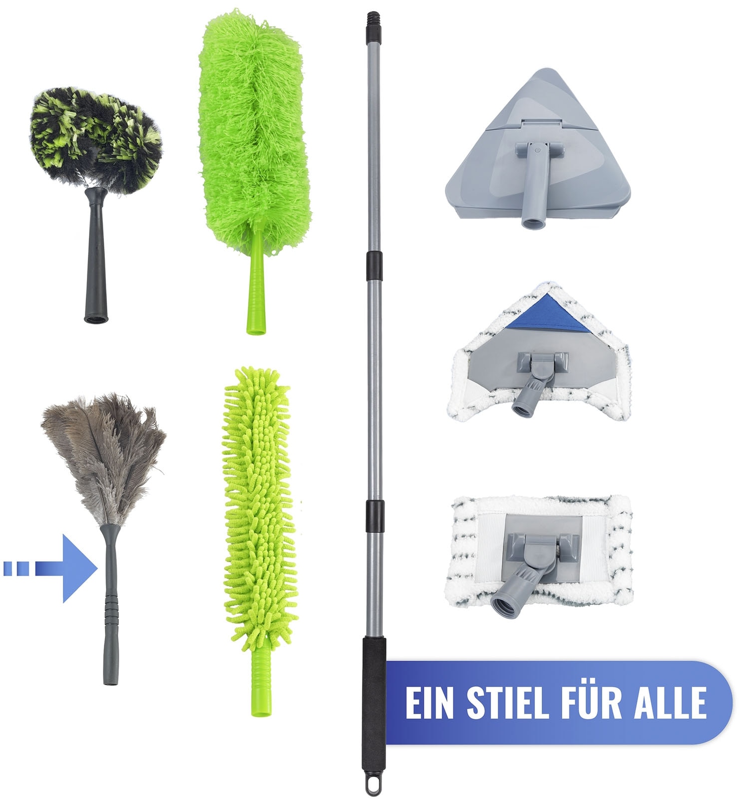 Maximex Staubwedel »Straußenfeder mit Knickgelenk und Teleskopstiel«, Staubbesen, knickbar, für empfindliche Oberflächen