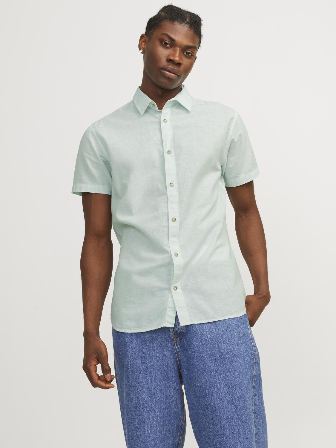 Jack & Jones Kurzarmhemd "JJESUMMER LINEN BLEND SHIRT SS SN" günstig online kaufen