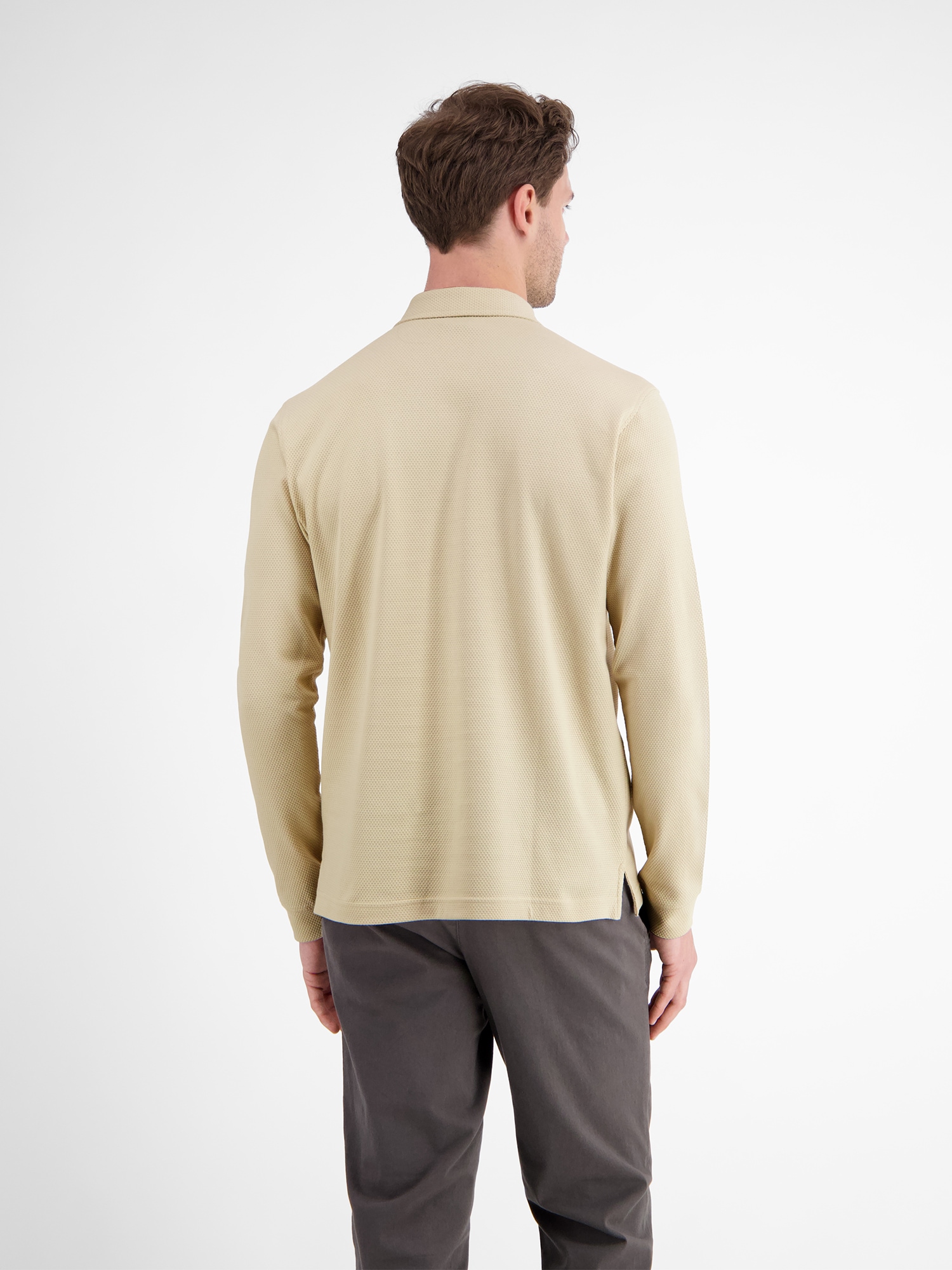 LERROS Langarm-Poloshirt »Herren-Langarmpolo in Waffeloptik«