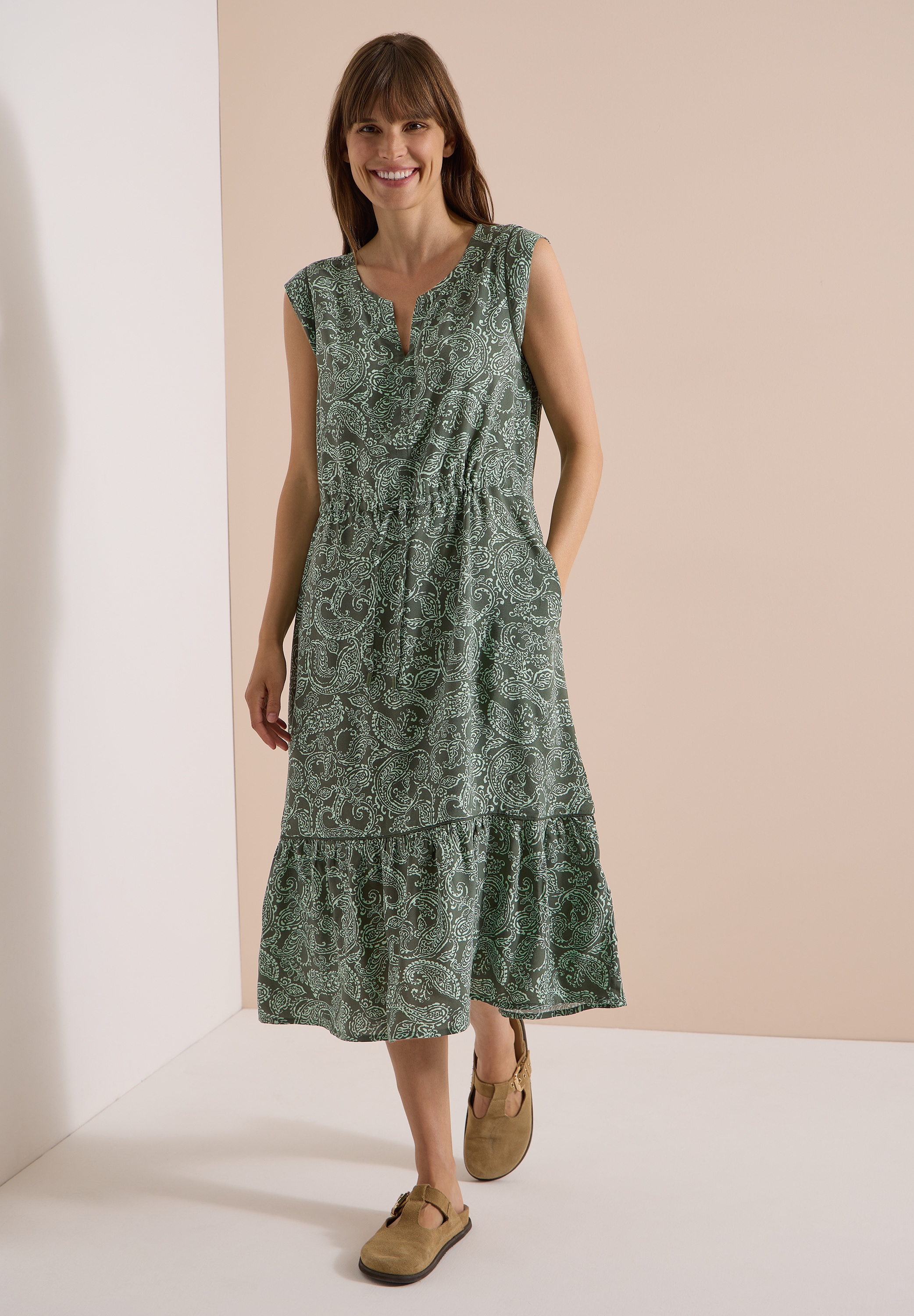 Cecil Midikleid Eingrifftaschen mit Paisleymuster