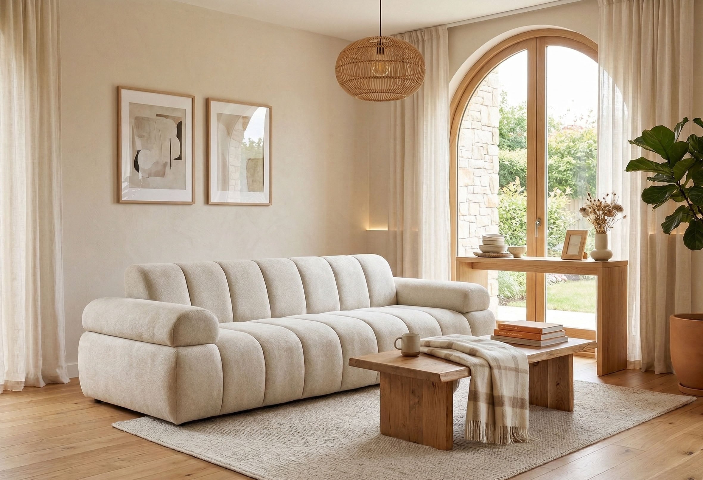 Home affaire 3-Sitzer "LYOTH Design-Sofa, moderne Steppung, Breite 220 cm" mit Wellenunterfederung, gemütlich und modern, komfortables Sitzgefühl