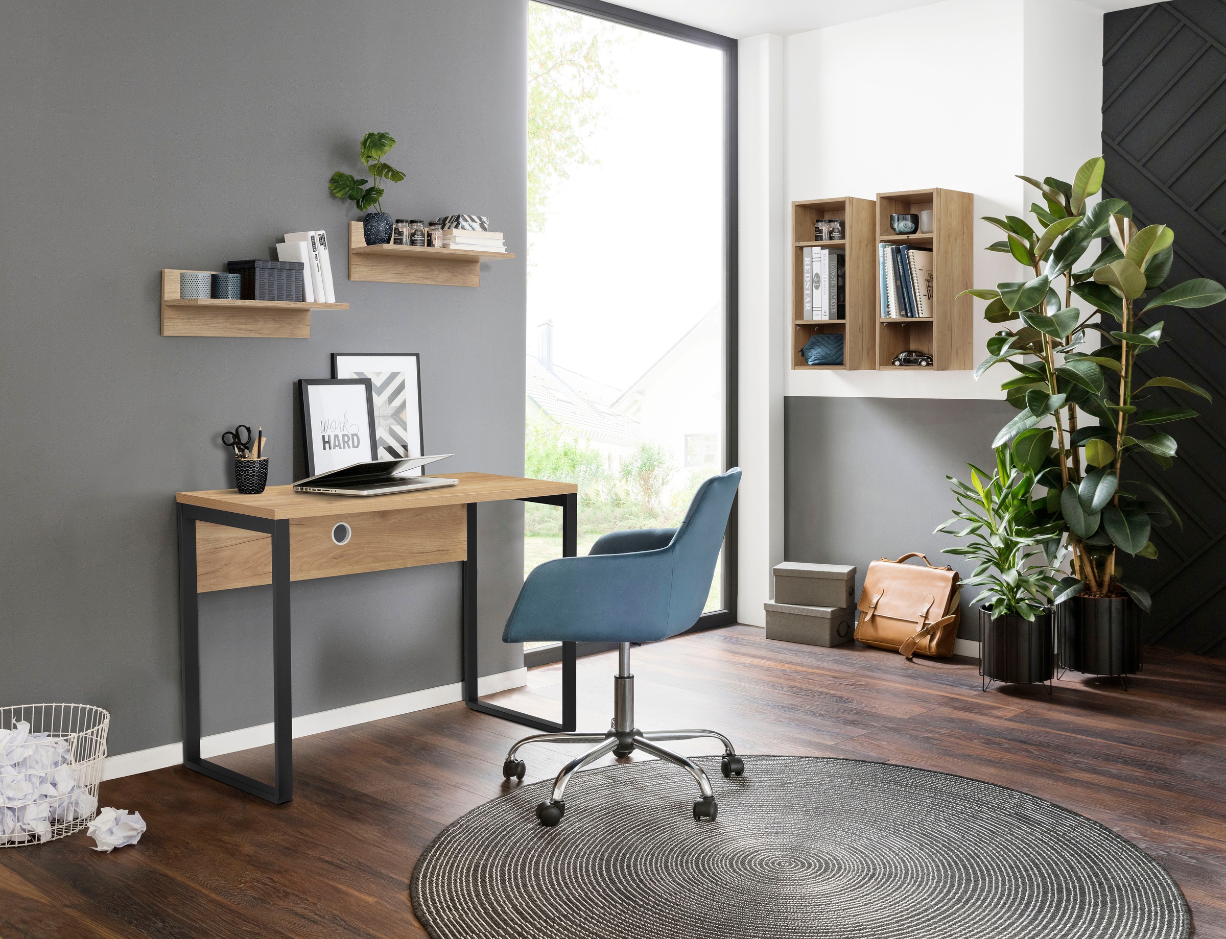 OTTO home Schreibtisch "Moid" Computertisch, Kabeldurchlass, Metallkufen, B günstig online kaufen