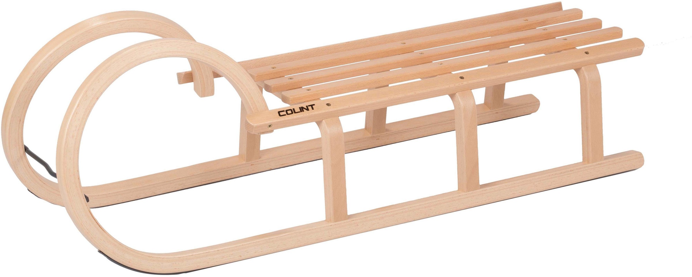 COLINT Hörnerrodel »Hörner 110 mit Holzlehne und Leine«, (Set, 3 tlg.)