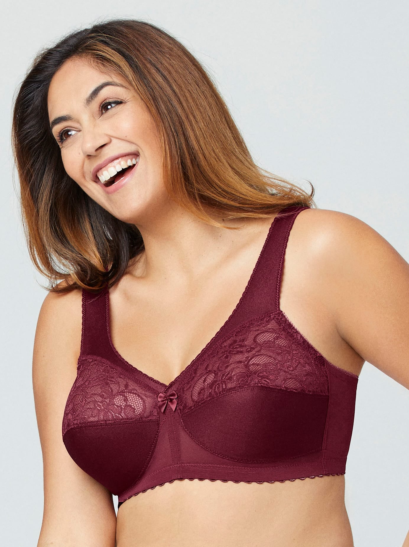 GLAMORISE Damen Entlastungs-BH, Gr. 100, rot, 50% Polyamid, 40% Polyester, 10% Elasthan, BHs