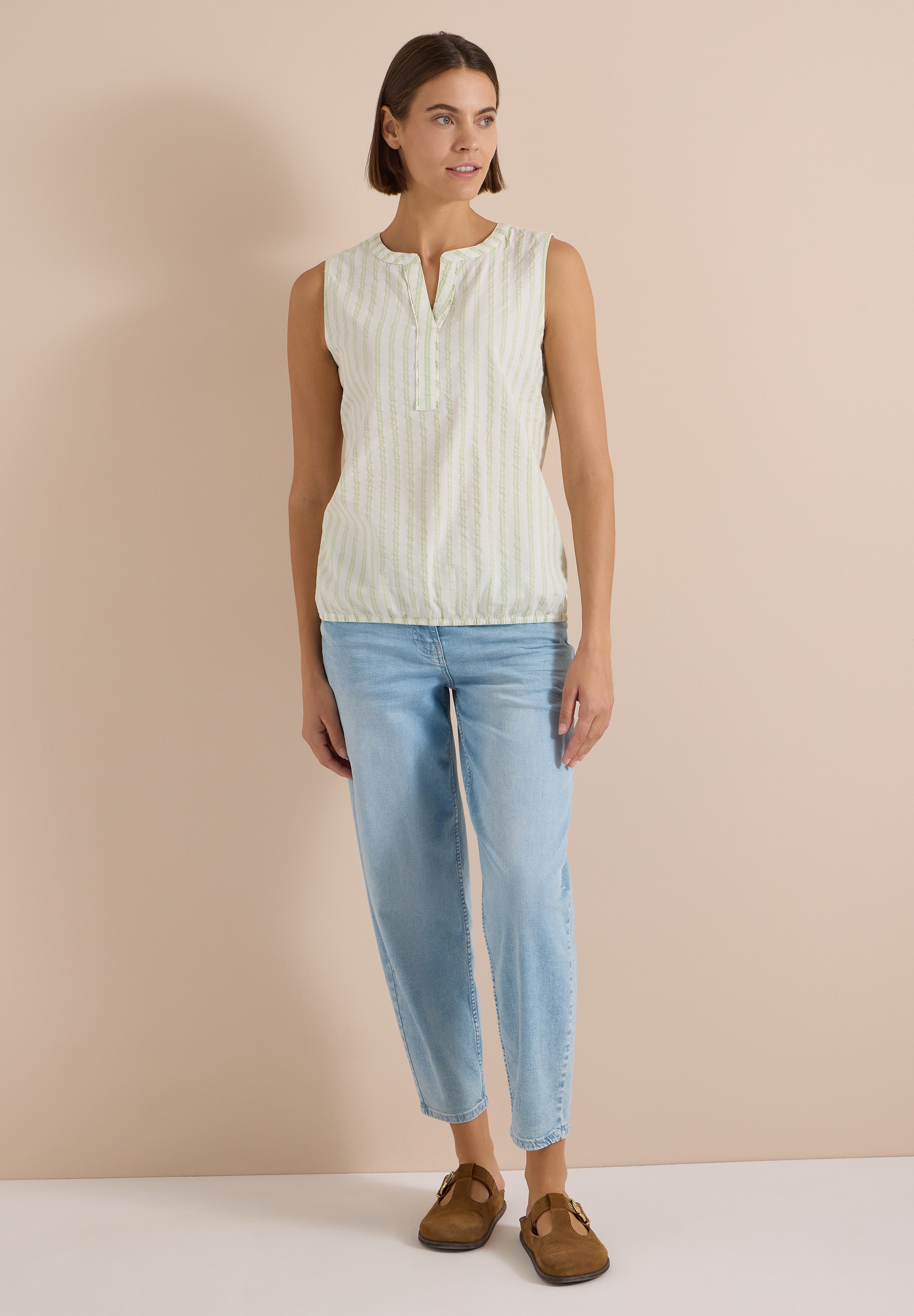 Cecil Blusentop mit gestreiftem Seersucker-Look