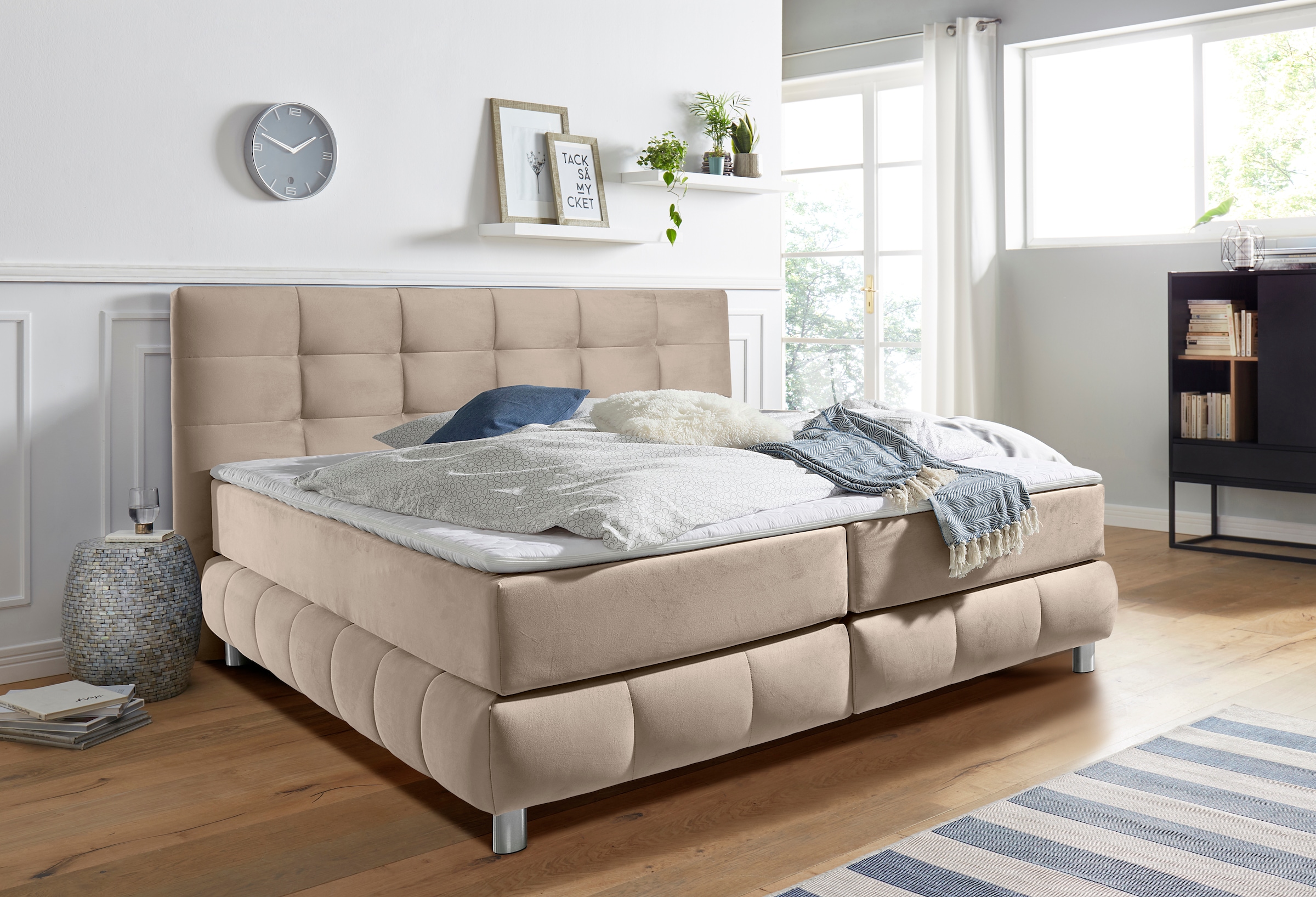 Home affaire Boxspringbett "Salo" incl. Topper, 6 Breiten, 2 Härtegrade, TF günstig online kaufen