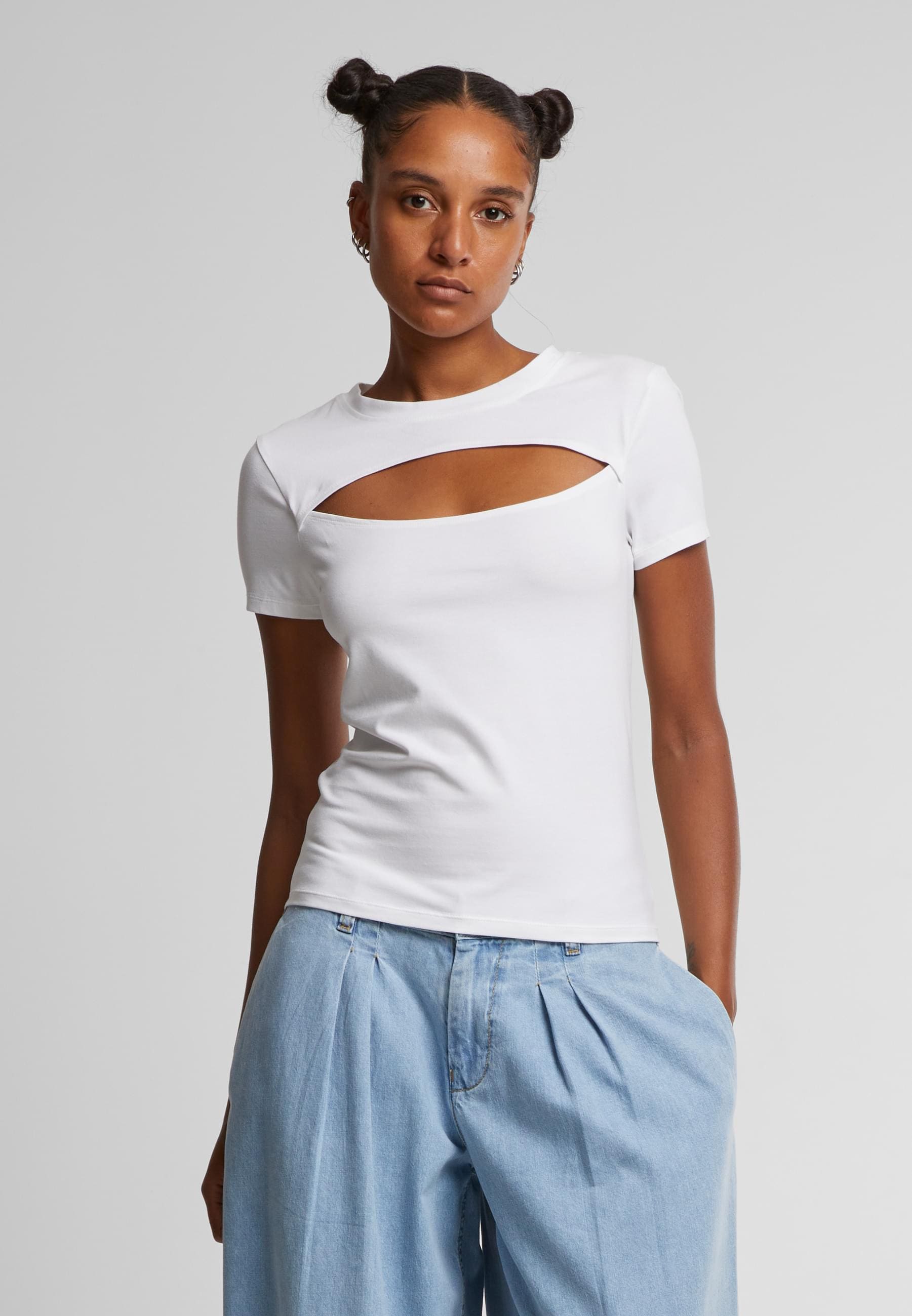 URBAN CLASSICS T-Shirt »Urban Classics Ladies Short Cut Out Tee« 1 Stk. tlg.