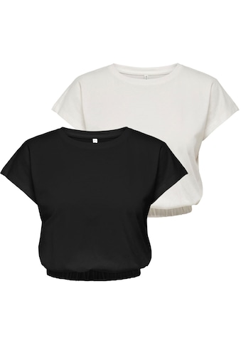 Only Rundhalsshirt »ONLMAY S/S PLAIN CROPPED TOP JRS 2PK«, (2er-Pack) kaufen