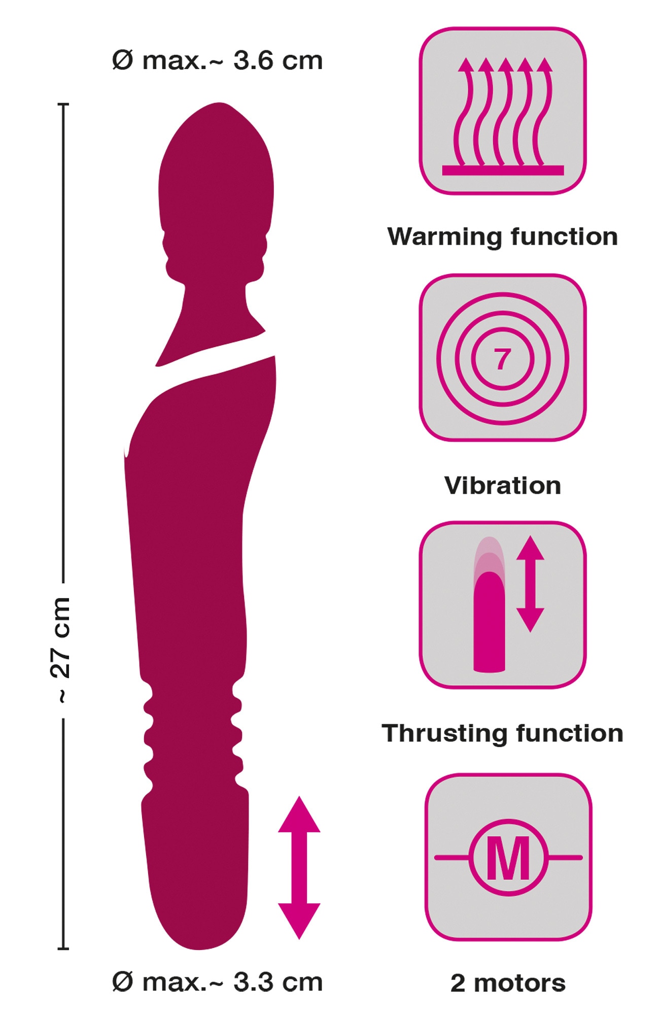 Javida Vibrator »Massagestab Warming & Thrusting Vibe«