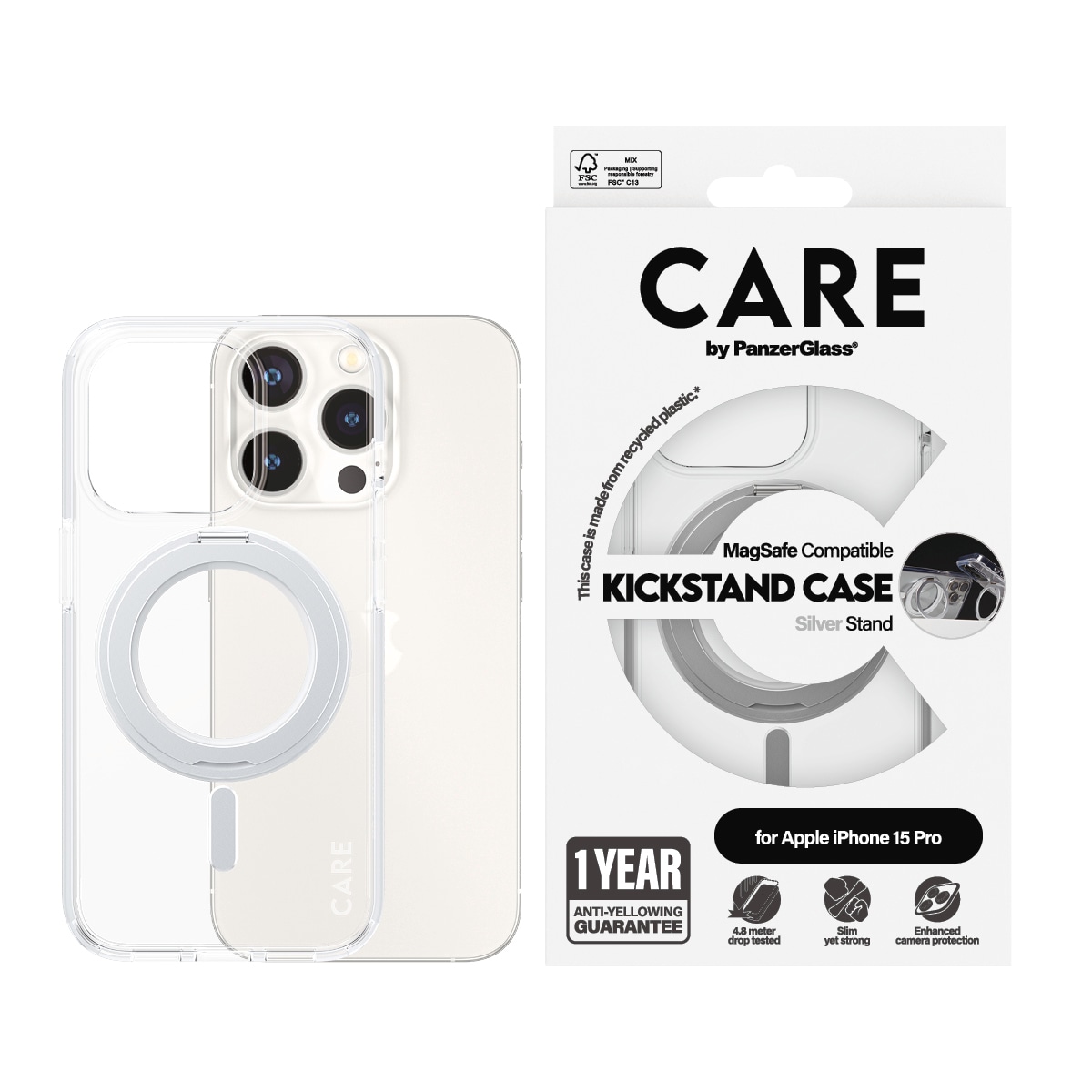 Handyhülle »Kickstand Case mit MagSafe für Apple iPhone 15 Pro«, Backcover,...