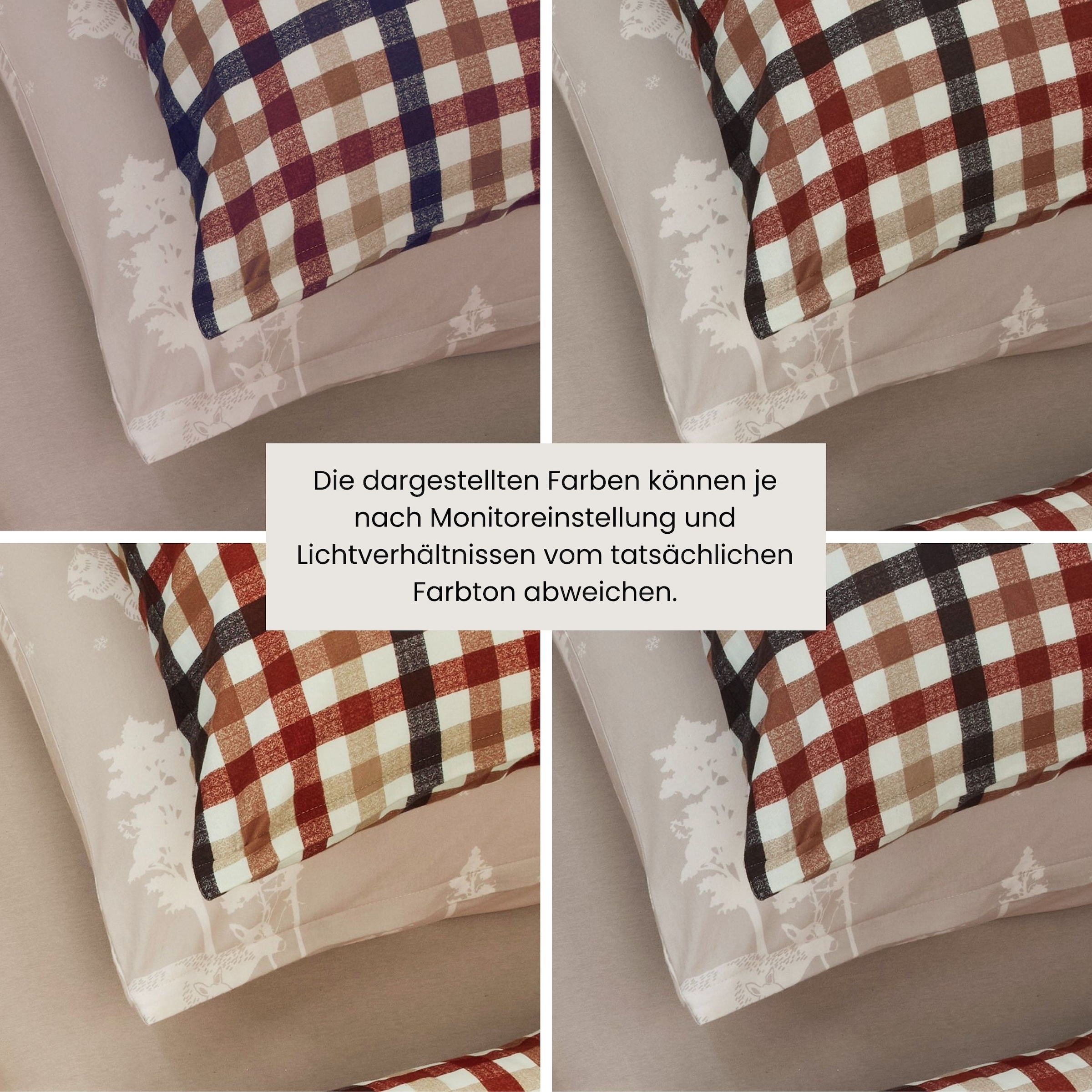 Schiesser Bettwäsche »James aus weichem Baumwoll-Feinbiber mit traditionellen Karos« 2 Stk. OEKO-TEX® MADE IN GREEN
