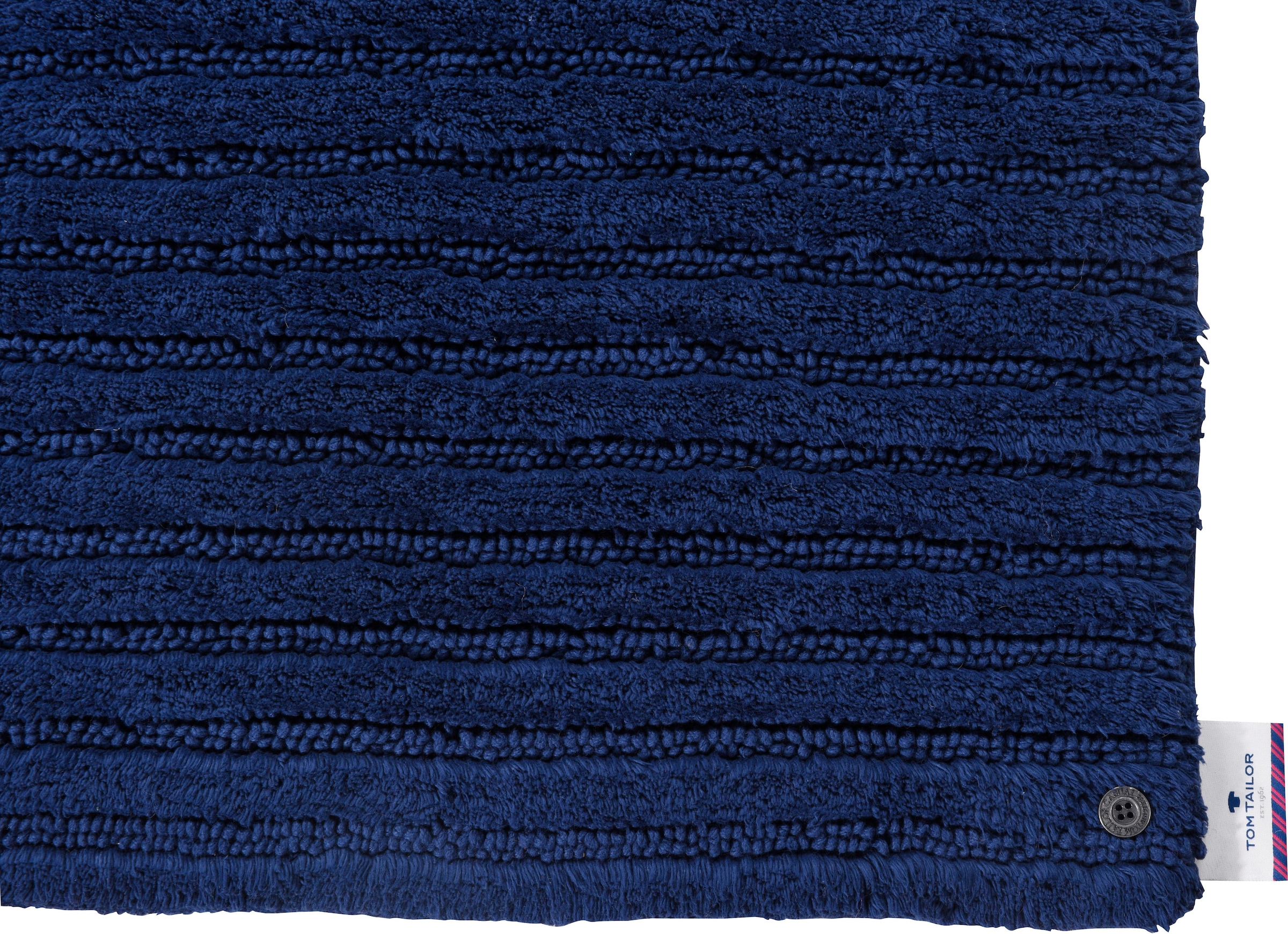 TOM TAILOR HOME Badematte »Cotton Stripes«, rutschhemmend beschichtet, fußbodenheizungsgeeignet-strapazierfähig, Uni Farben, gestreift, reine Baumwolle, Hoch-Tief Effekt