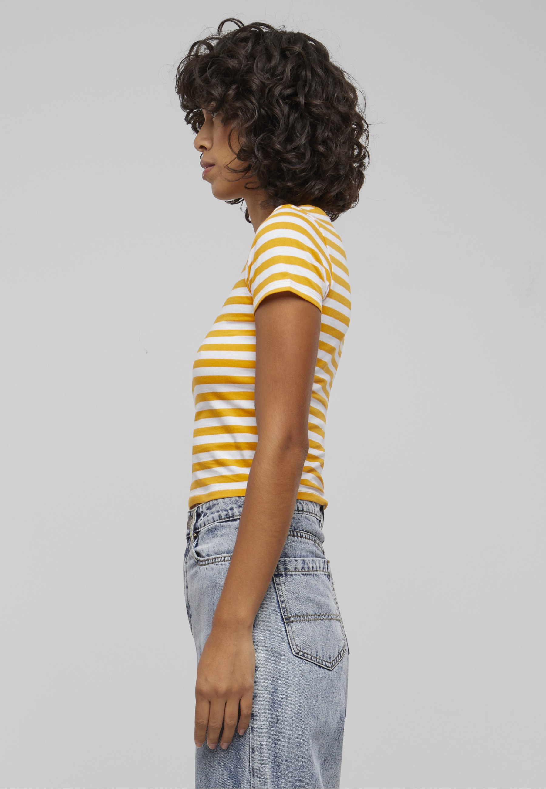 URBAN CLASSICS T-Shirt »Urban Classics Damen Ladies Short Striped Tee« 1 Stk.