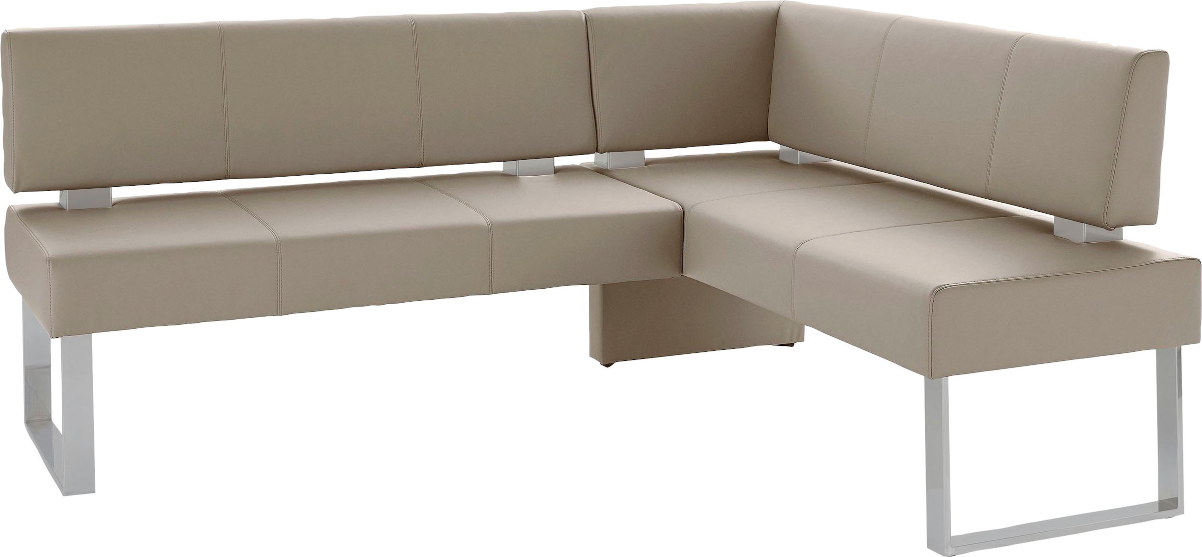 Eckbank OTTO HOME "Rab", grau (steinfarben (ascona 1900), silberfarben), B:200cm H:88cm T:160cm, Polyester, Sitzbänke, Eckbank, in 2 Breiten (180 oder 200 cm), Bezug in verschiedenen Qualitäten