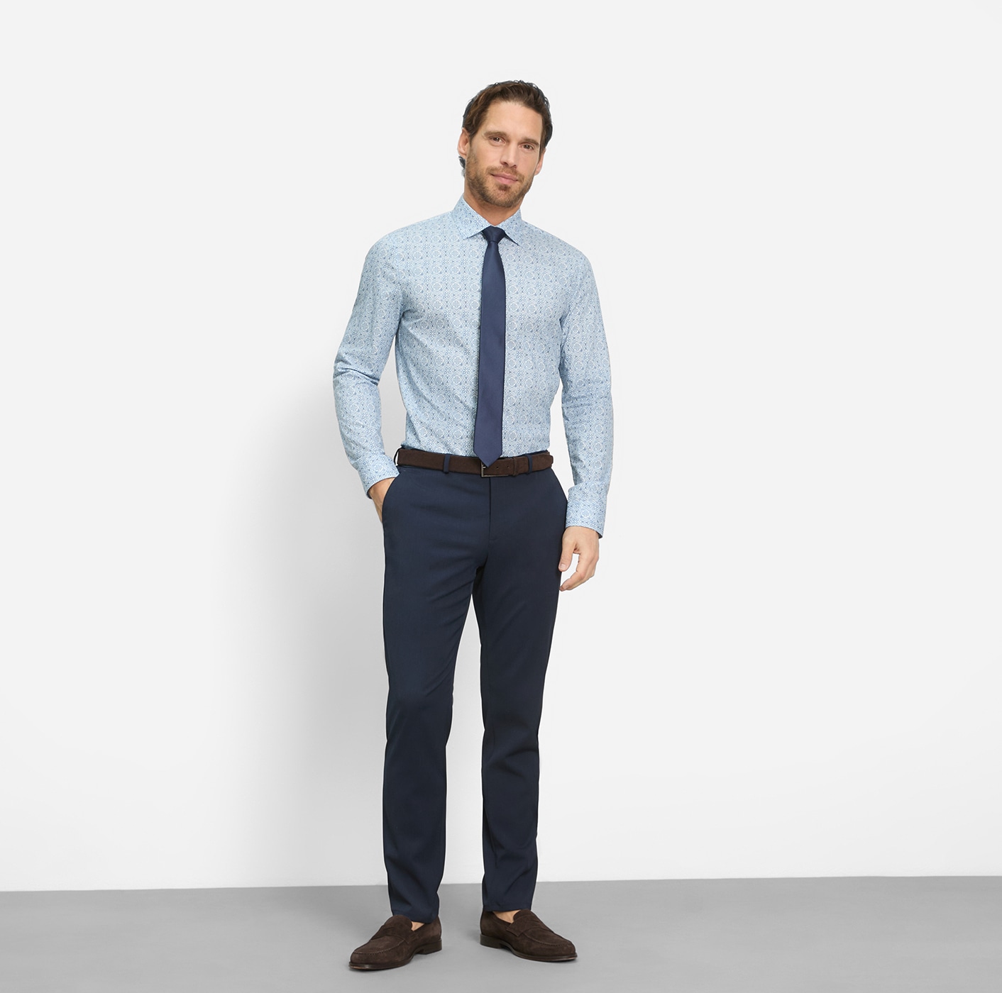 OLYMP Businesshemd »No 6 six« modisch gemustert