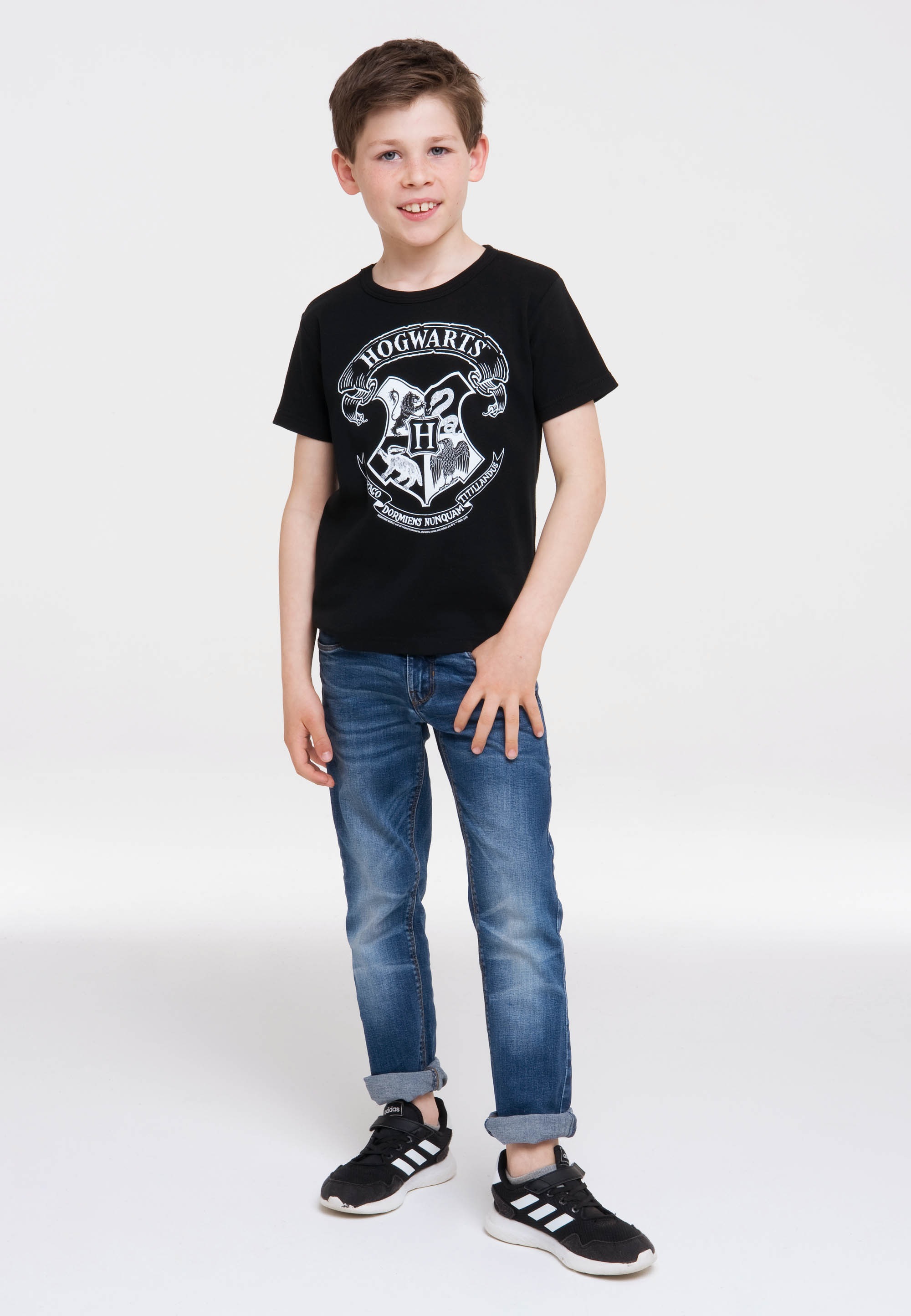 lizenziertem T-Shirt | Potter Hogwarts (Weiß)«, mit bestellen BAUR LOGOSHIRT - online Originaldesign »Harry Logo