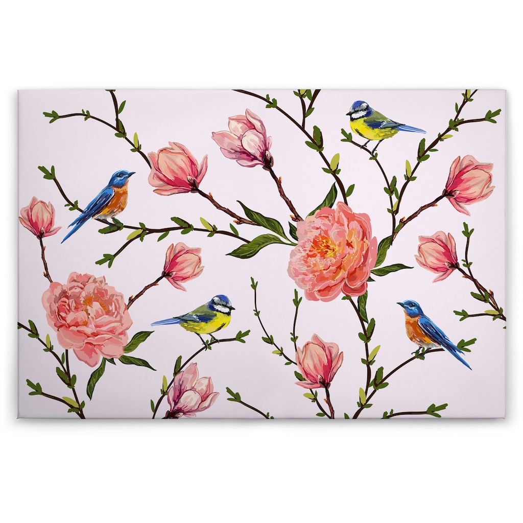 A.S. Création Leinwandbild »Little Birds«, Blumen, (1 St.)