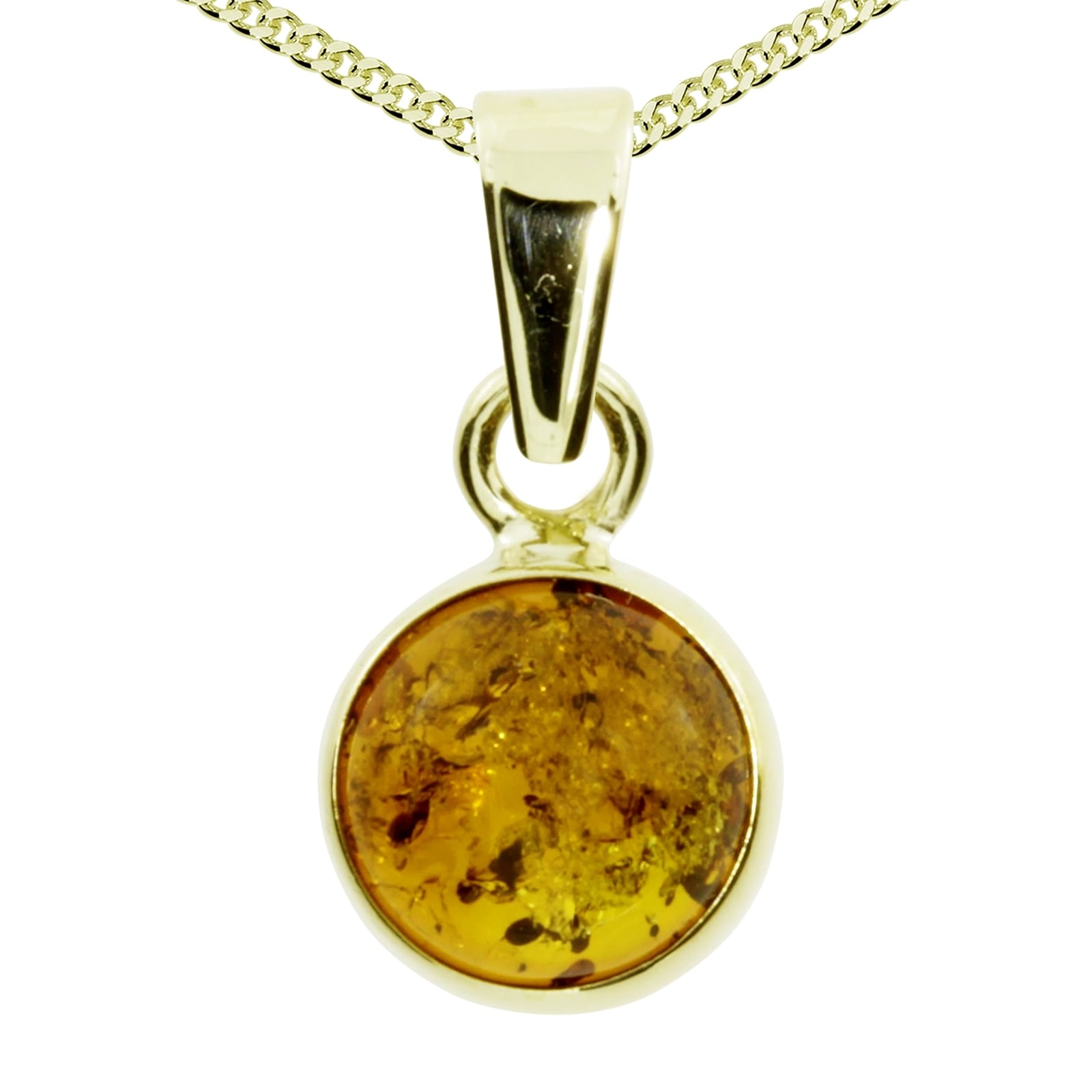 Kette und Anhänger Set OSTSEE-SCHMUCK "- Classic 8 mm - Gold 333/000 - Bernstein" Gr. 42, gold (gold 333, goldfarben, gelb), Schmuck_Sets, Damen, 42, Gelbgold 333