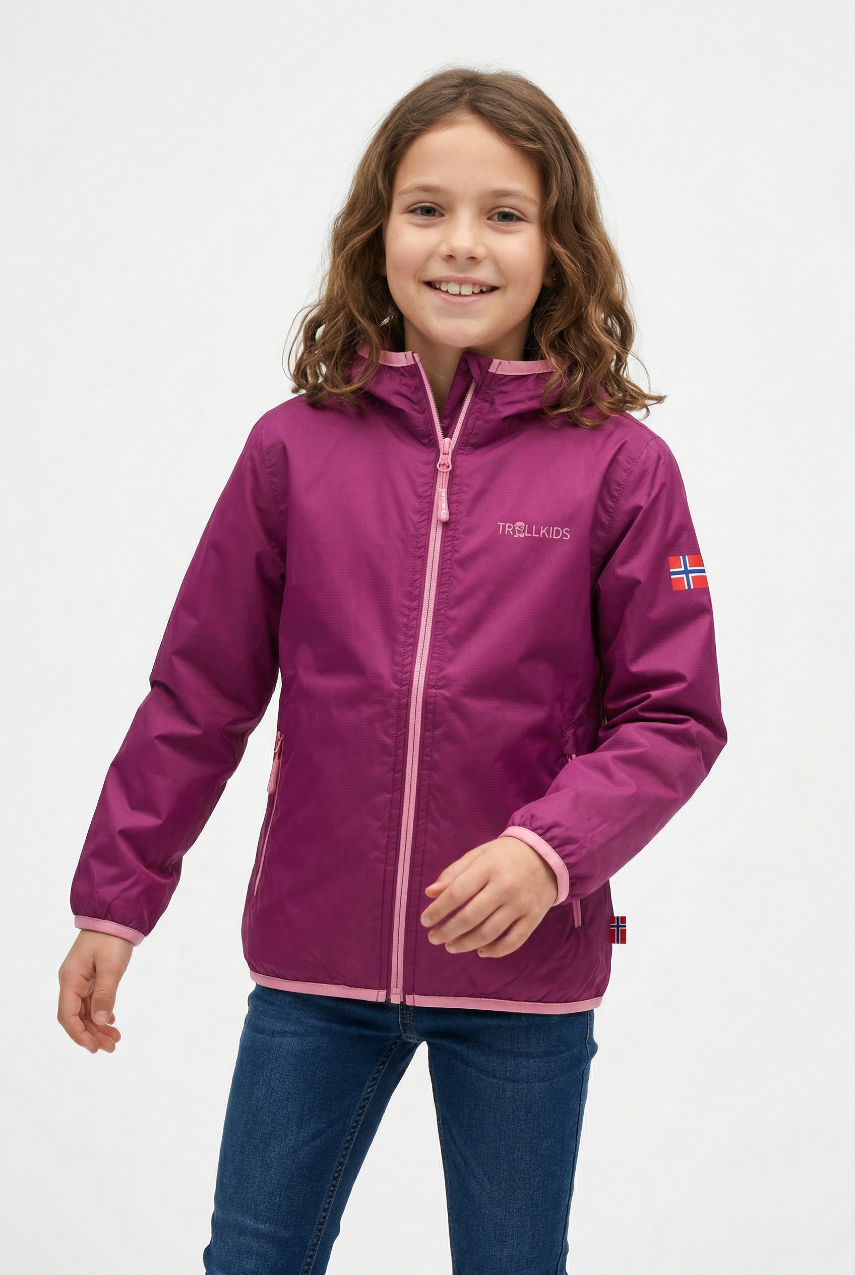 TROLLKIDS Regenjacke "Kids Trolltunga Jacket" mit Kapuze wasserdicht, winddicht, mit Kapuze, aus Polyamid