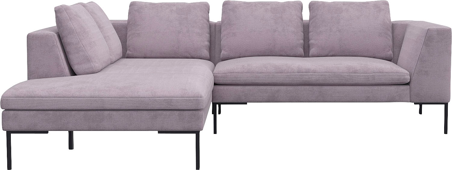 FLEXLUX Ecksofa »Loano«, modernes Sofa, frei im Raum stellbar, lose Kissen, Kaltschaum im Sitz