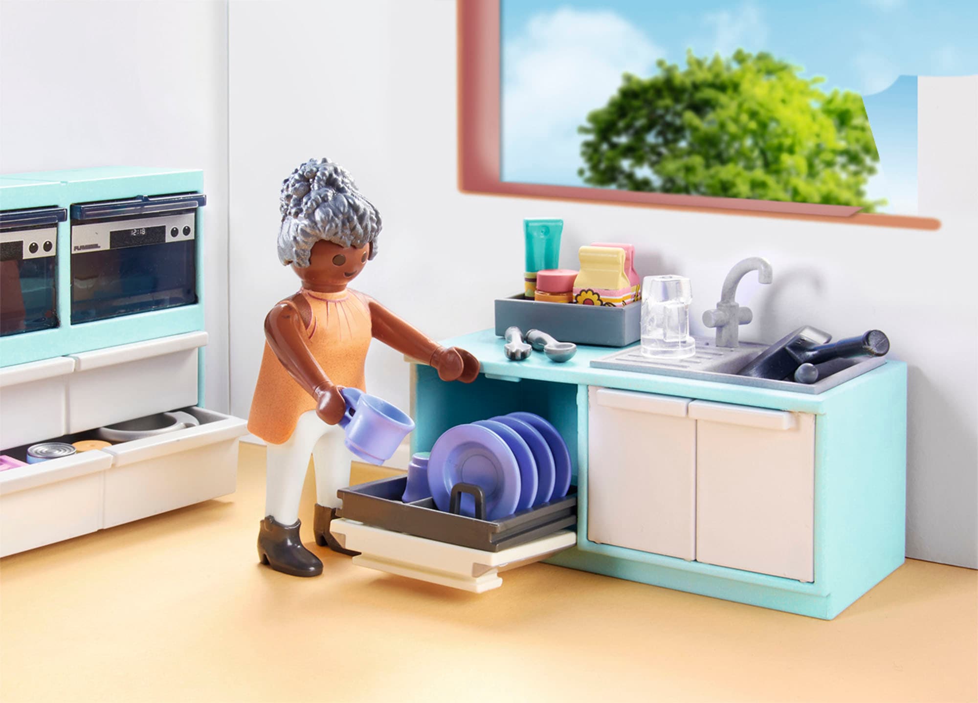 Playmobil® Konstruktions-Spielset »Küche mit Essplatz (71608), myLife«, (105 St.), Made in Europe