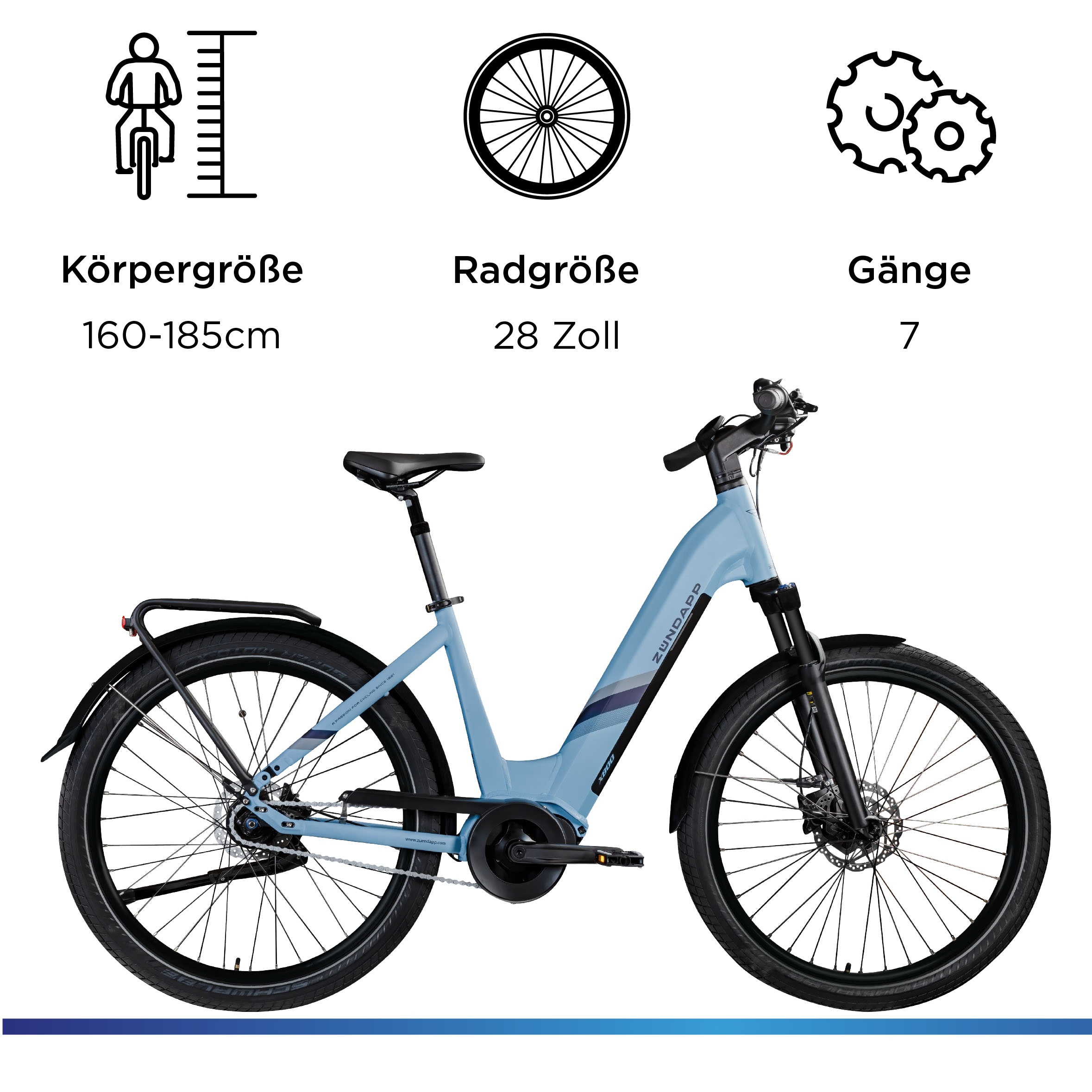 Zündapp E-Bike »X800«, 7 Gang, Mittelmotor 250 W