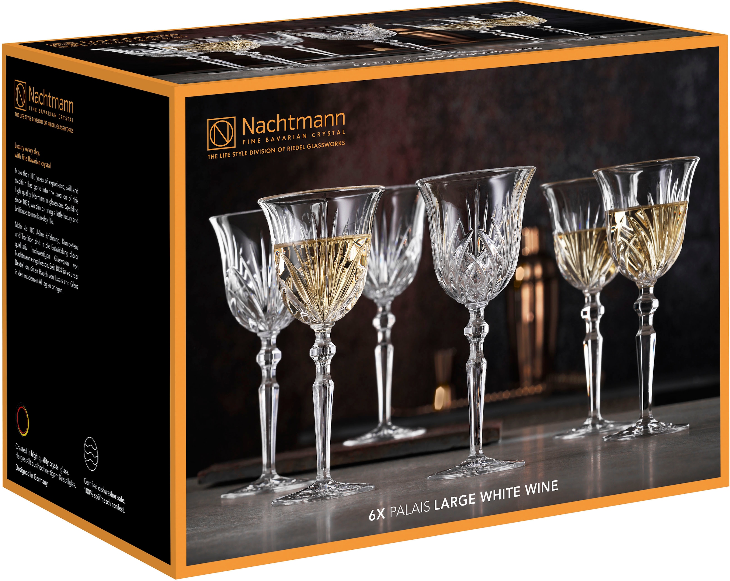 Nachtmann Weißweinglas »Palais«, (Set, 6 tlg.), 180 ml, 6-teilig