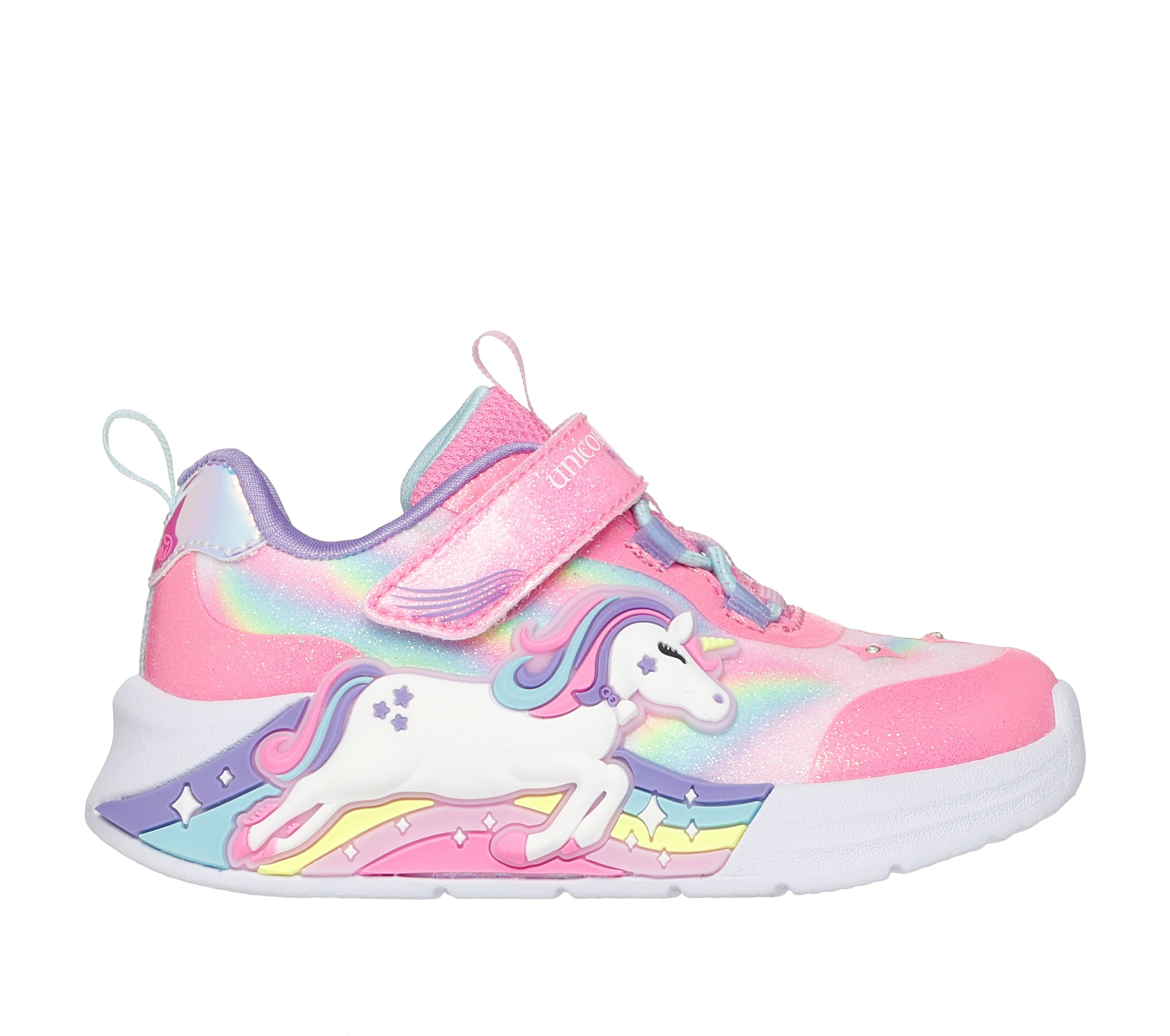 Skechers Lauflernschuh »UNICORN CHASER LIGHTS«  Babyschuh, Blinkschuh m. Einhornmotiv, Größenschablone zum Download