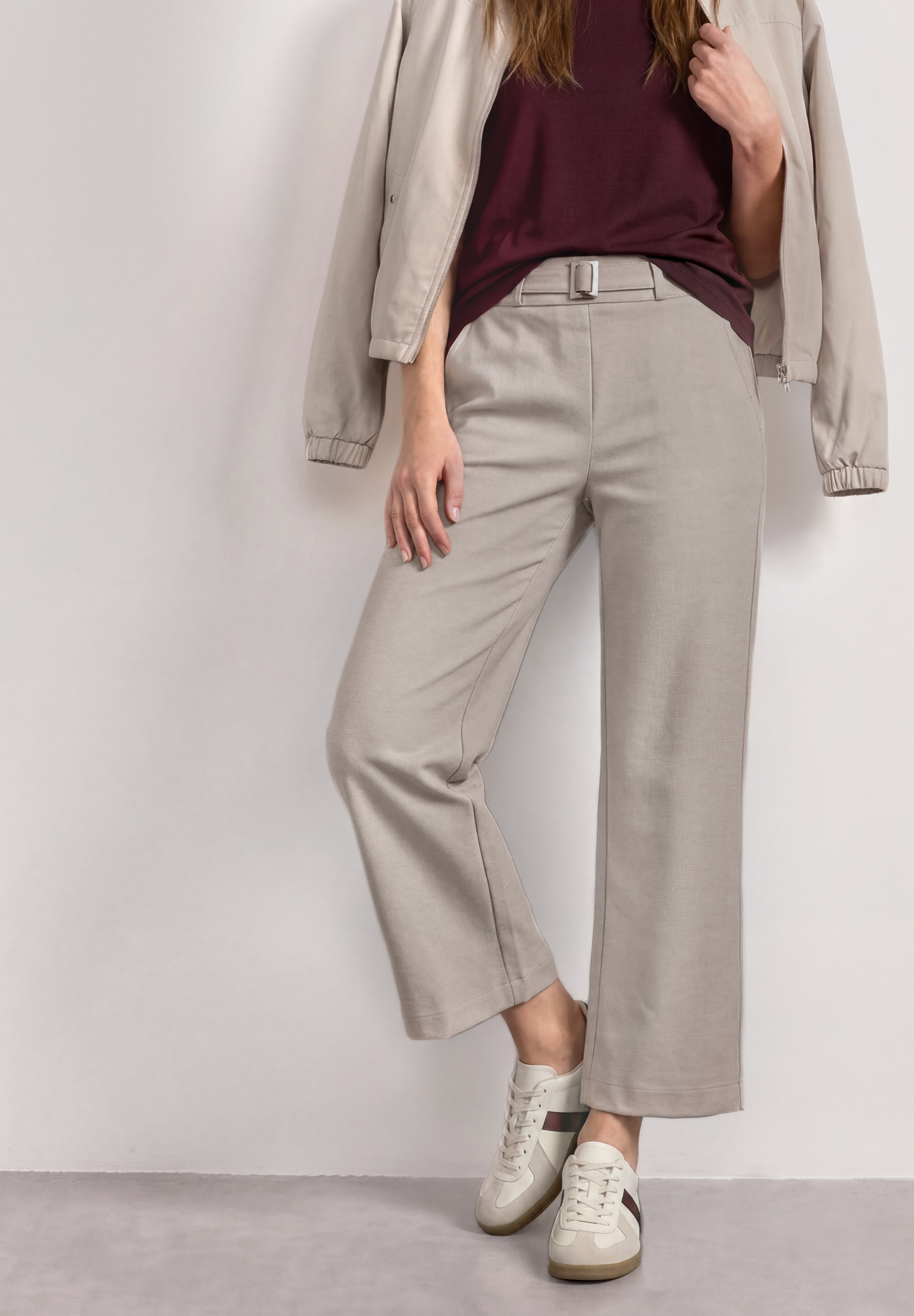 STREET ONE Stoffhose Sommerhose im Culotte-Style mit Schnallendetail