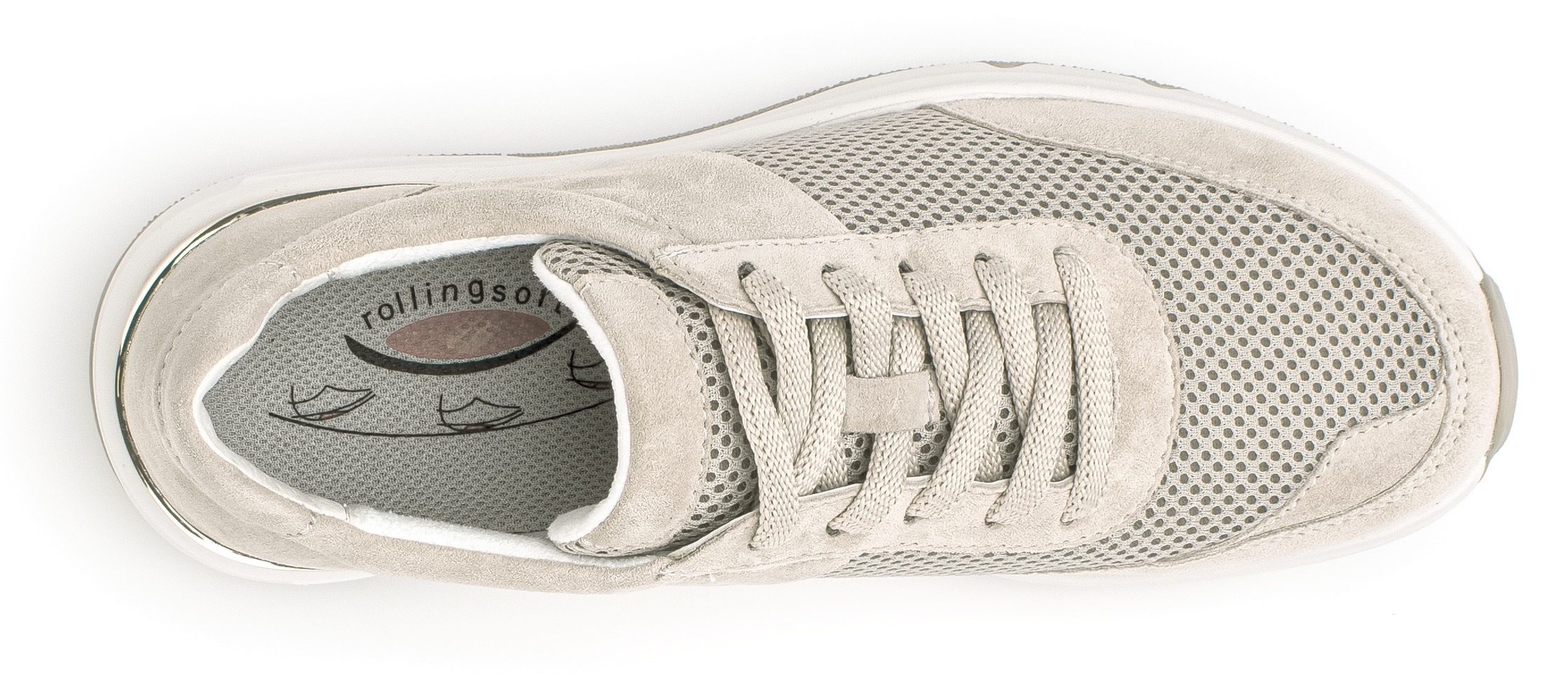 Gabor Rollingsoft Keilsneaker, Freizeitschuh, Halbschuh, Schnürschuh, Logoschriftzug an der Ferse