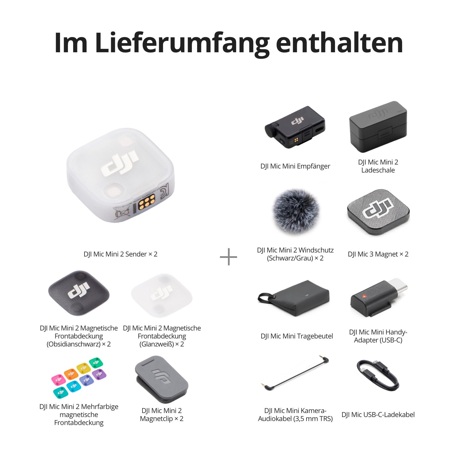 DJI Mikrofon »Mic Mini 2 (2 TX + 1 RX + Charging Case)«