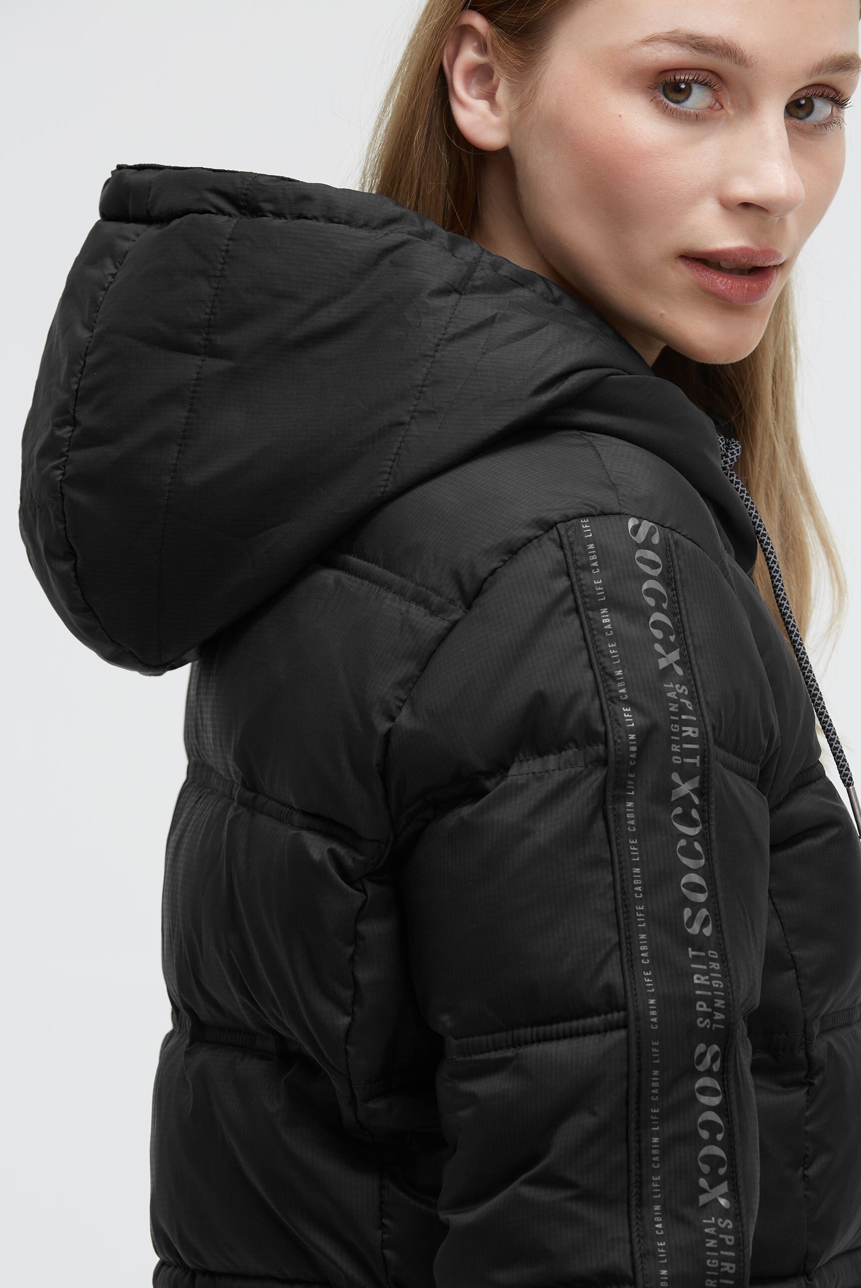 SOCCX Winterjacke, mit Kapuze, mit integrierter Kapuze