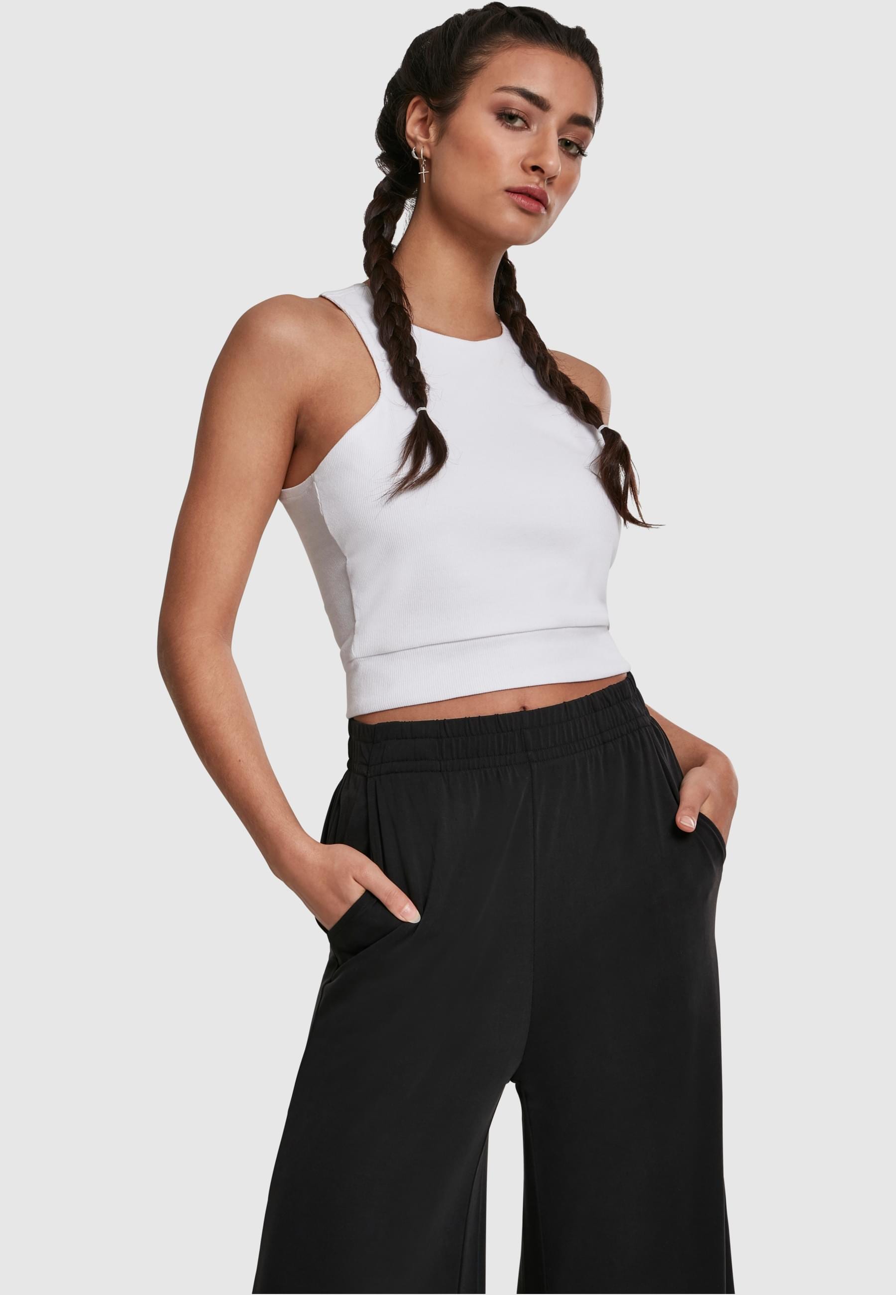 URBAN CLASSICS Muskelshirt »Urban Classics Damen Ladies Squared Short Top«, (1 tlg.)