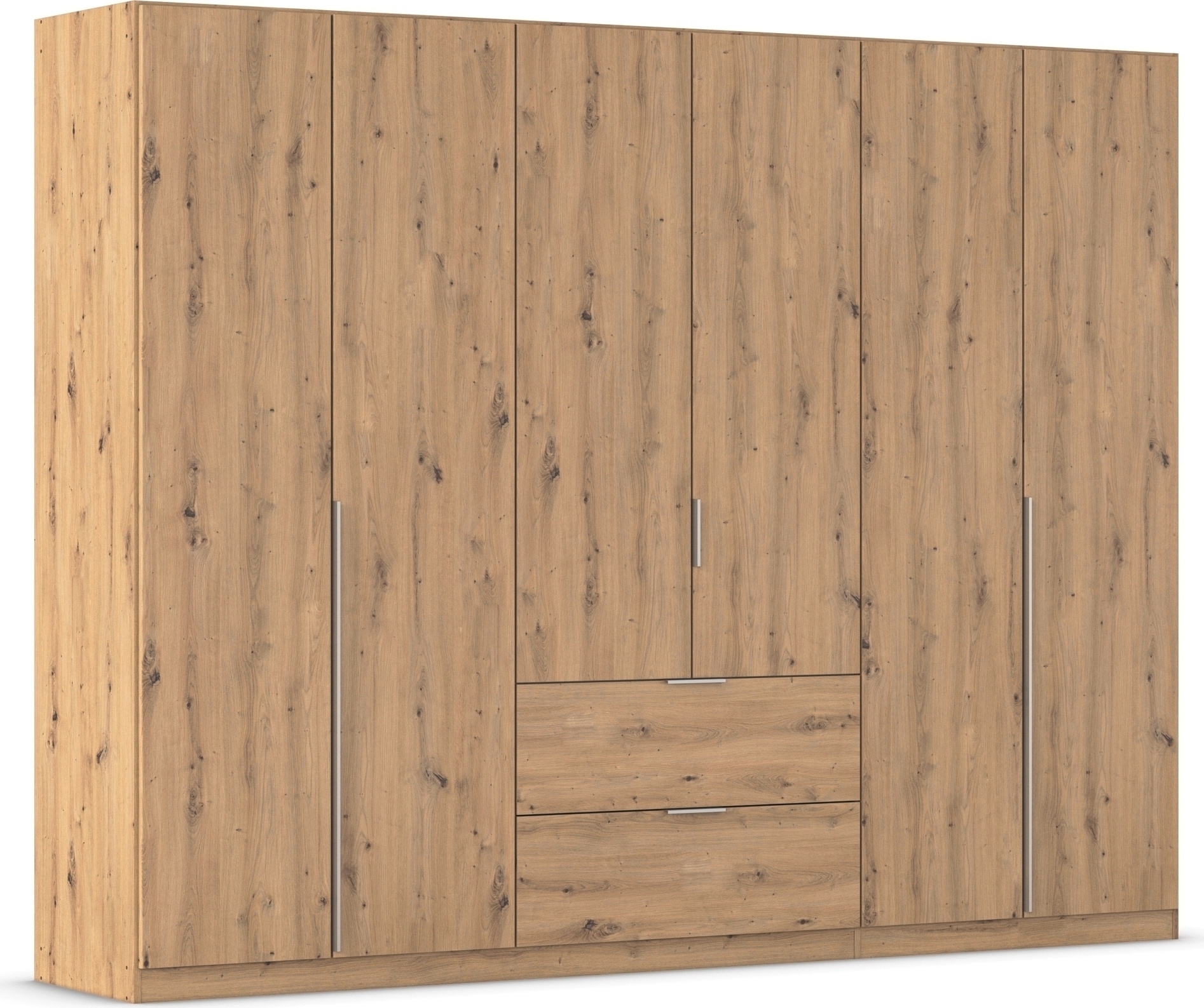 OTTO home Drehtürenschrank "Kleiderschrank Schrank Garderobe AGORDO mit Dekor- oder Hochglanzfront" in zwei Griff-Farben, Breite 271 cm, mit Außenschubkästen, Serie in 7 Breiten und 2 Höhen MADE IN GERMANY