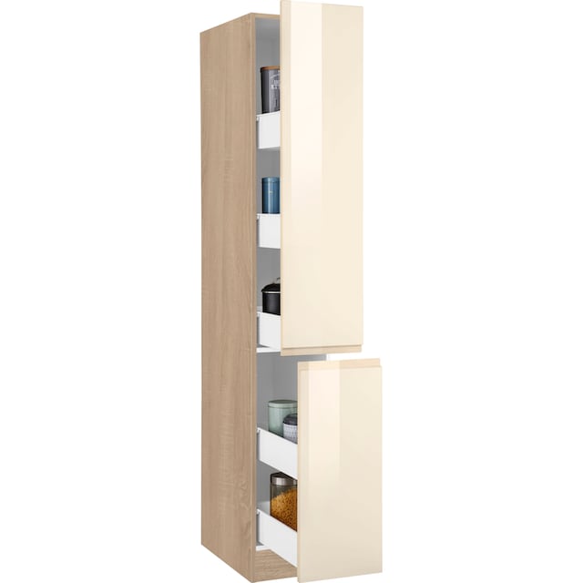 HELD MÖBEL Apothekerschrank »Virginia«, 200 cm hoch 30 cm breit, 2 Auszüge  mit 5 Ablagen, griffloses Design bestellen | BAUR