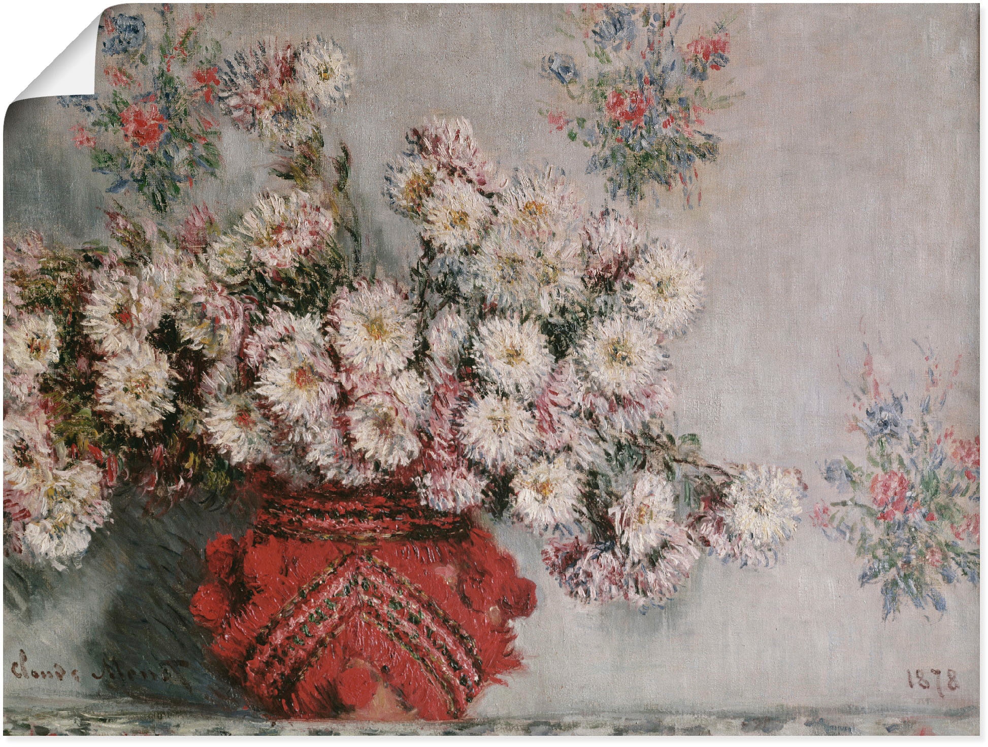 bestellen oder Wandaufkleber (1 »Chrysanthemen. BAUR Größen in Poster 1878«, St.), Alubild, als Wandbild versch. Artland Leinwandbild, | Arrangements,