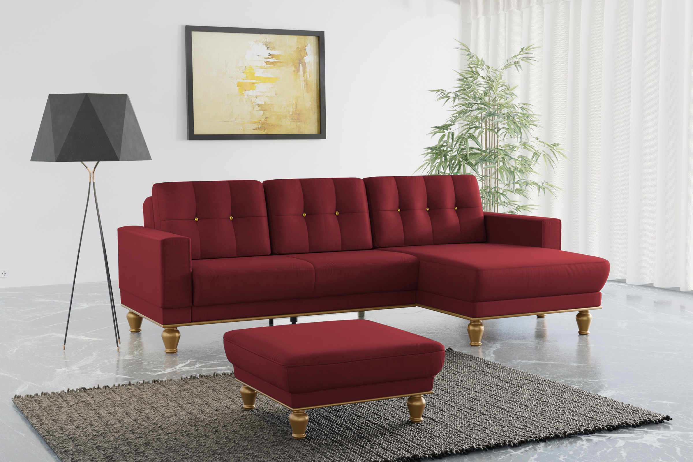 sit&more Ecksofa "Orient 5 L-Form", mit Strass-Stein, wahlweise mit Bettfun günstig online kaufen
