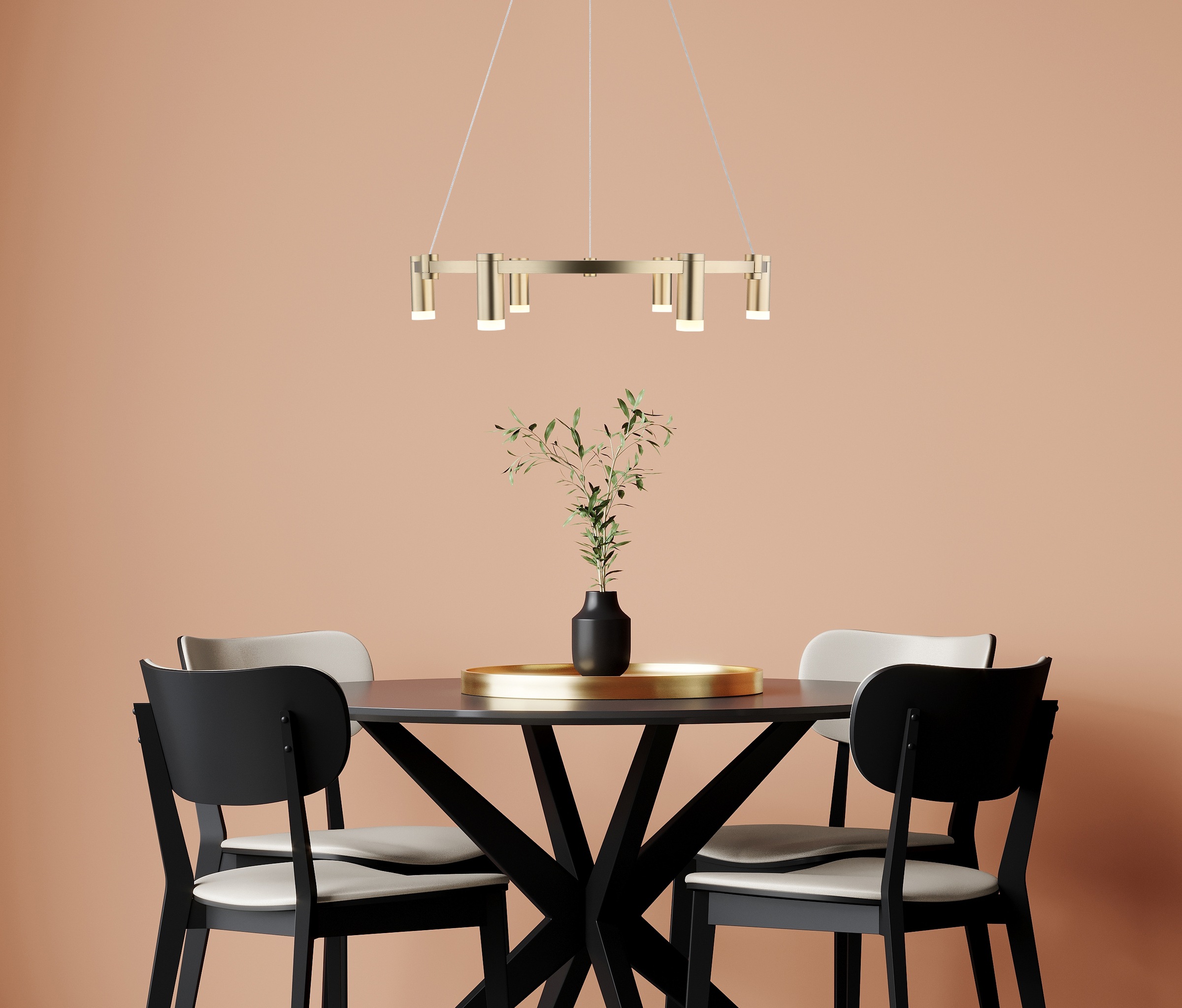 GLOBO LIGHTING Hängeleuchte »CASTELA« LED-Modul 1 Stk. Goldfarbene Hängeleuchte mit Acryl opal, Memoryfunktion, LED 58W