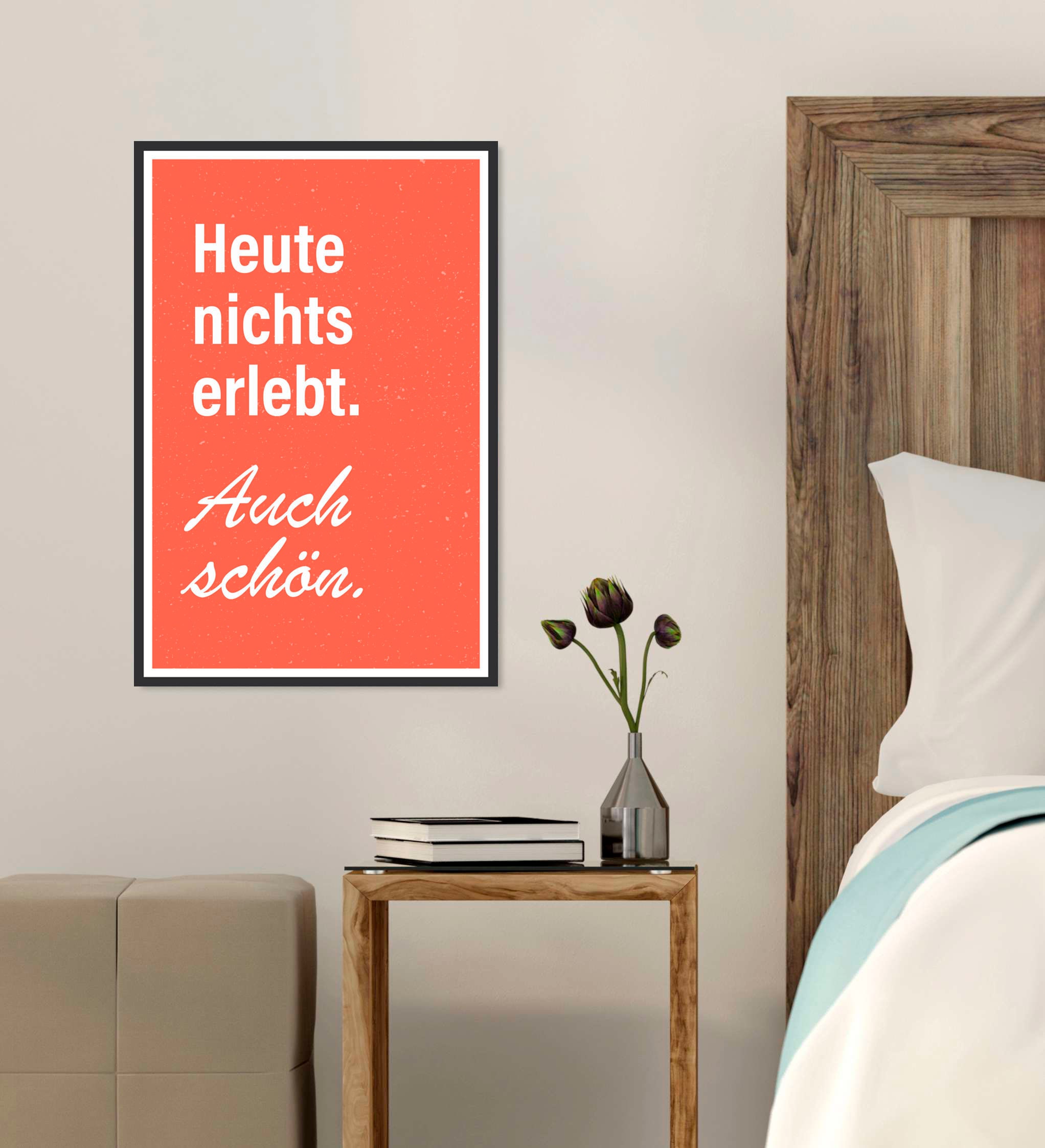 queence Metallbild "Heute nichts erlebt", Schriftzüge-Schriftzug, (1 St.), günstig online kaufen