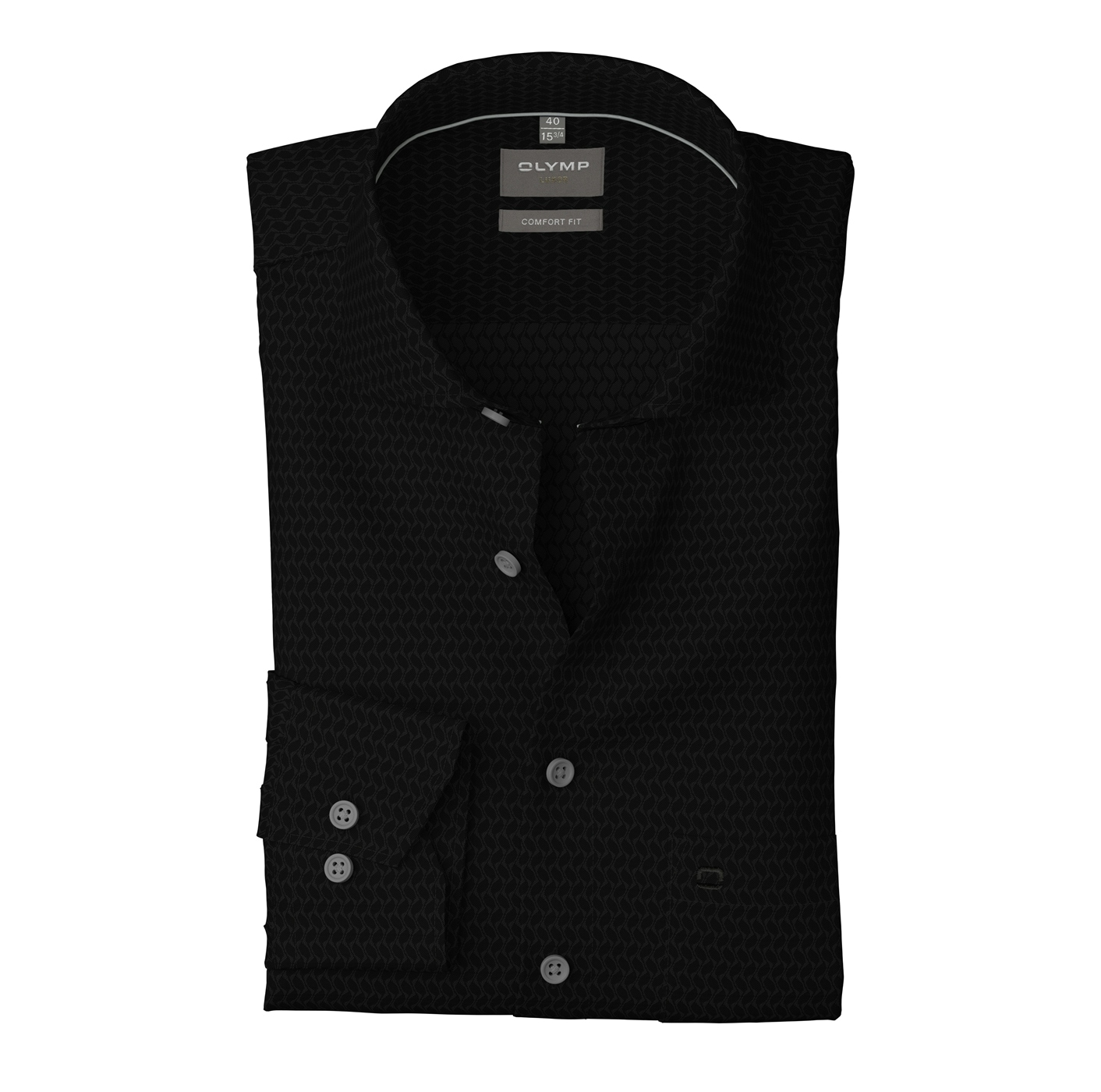 OLYMP Langarmhemd »Luxor comfort fit«, Struktur - Satin, comfort fit, Businesshemd, New-Kentkragen