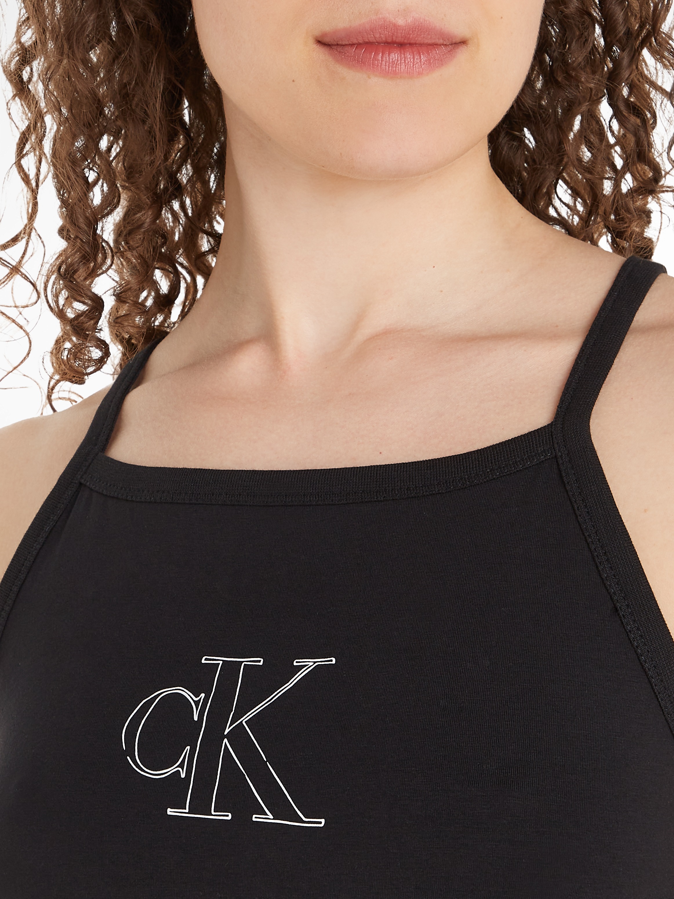 Calvin Klein Jeans Spaghettikleid »OUTLINED CK STRAPPY TANK DRESS«, mit Logoprägung