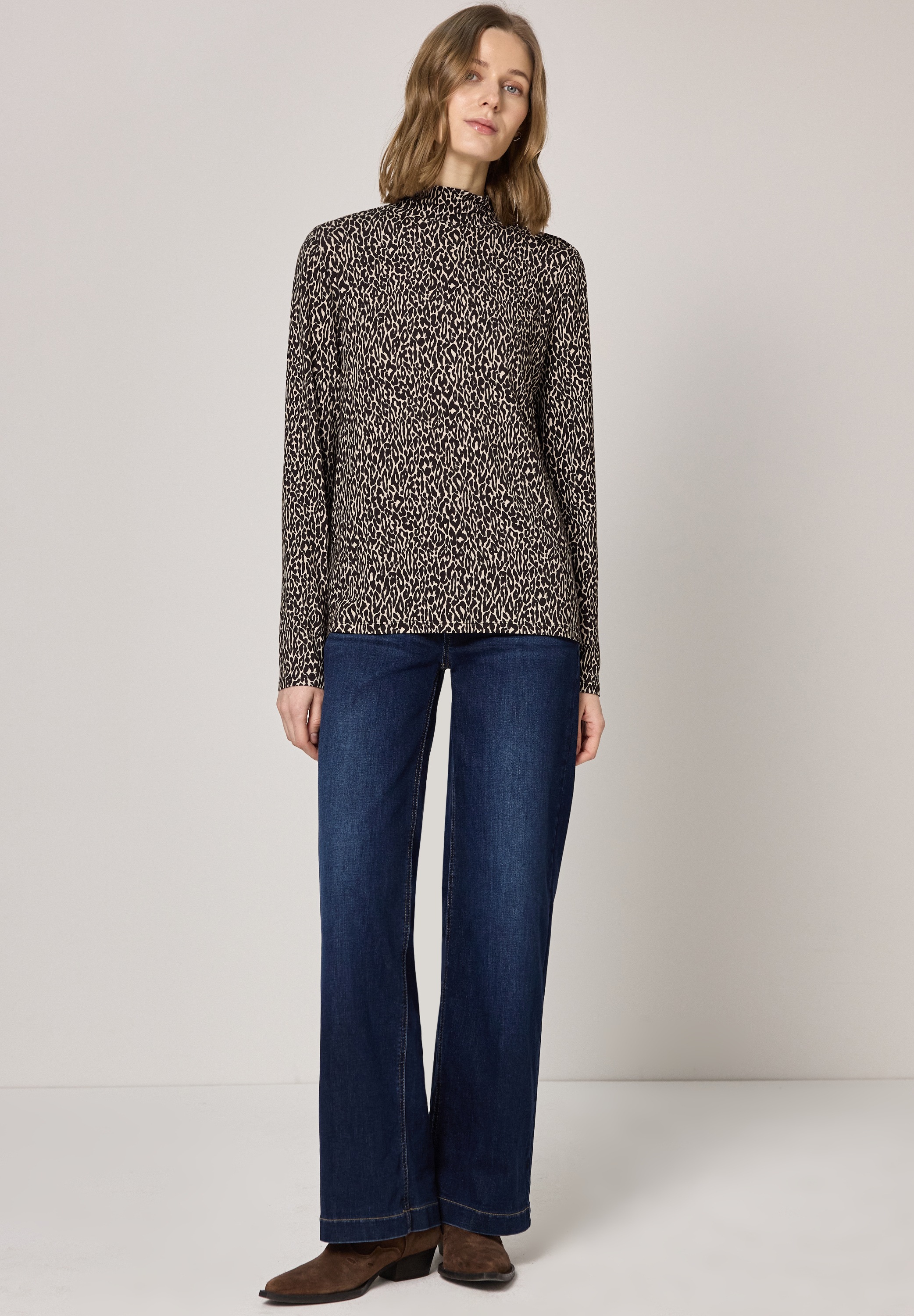 STREET ONE Langarmshirt im Leo Design