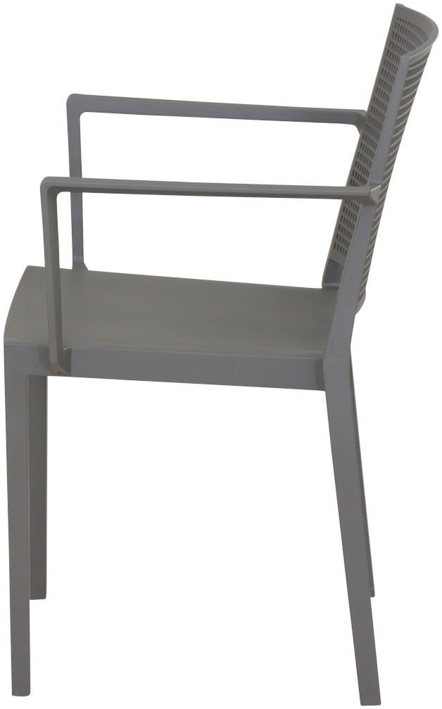 Siena Garden Gartensessel »Square 2er Set Stapelsessel grau« Set, 2 Stk. tlg. Gestell, Polypropylen/Glasfaser