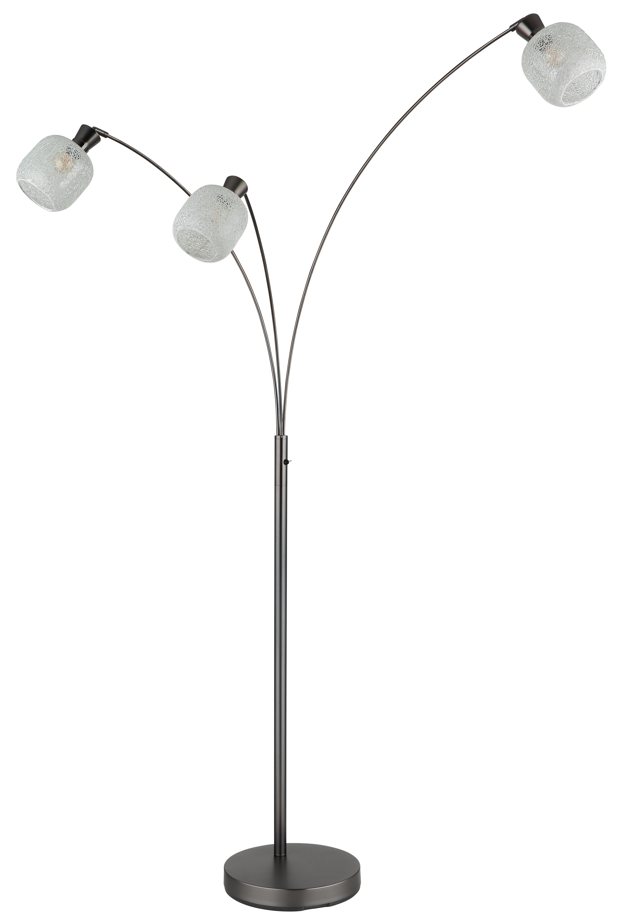 GLOBO LIGHTING Stehlampe »BROKANA« E14 1 Stk. Schwarz-chrome Stehleuchte mit Mosaikglas und Wippschalter