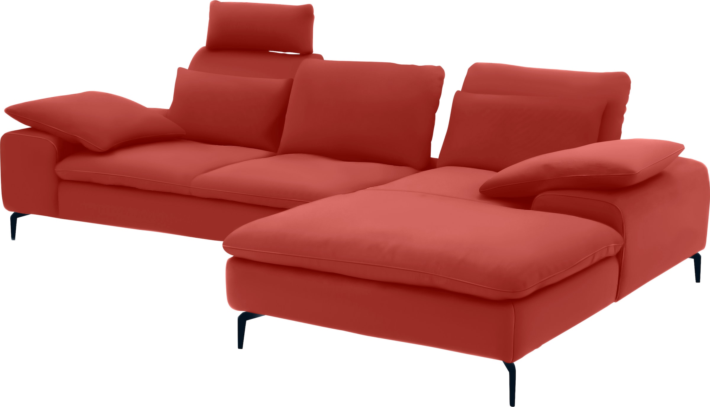 Ecksofa »valentinoo«, (Set), inklusive Hocker, mit Sitztiefenverstellung, Breite 299 cm