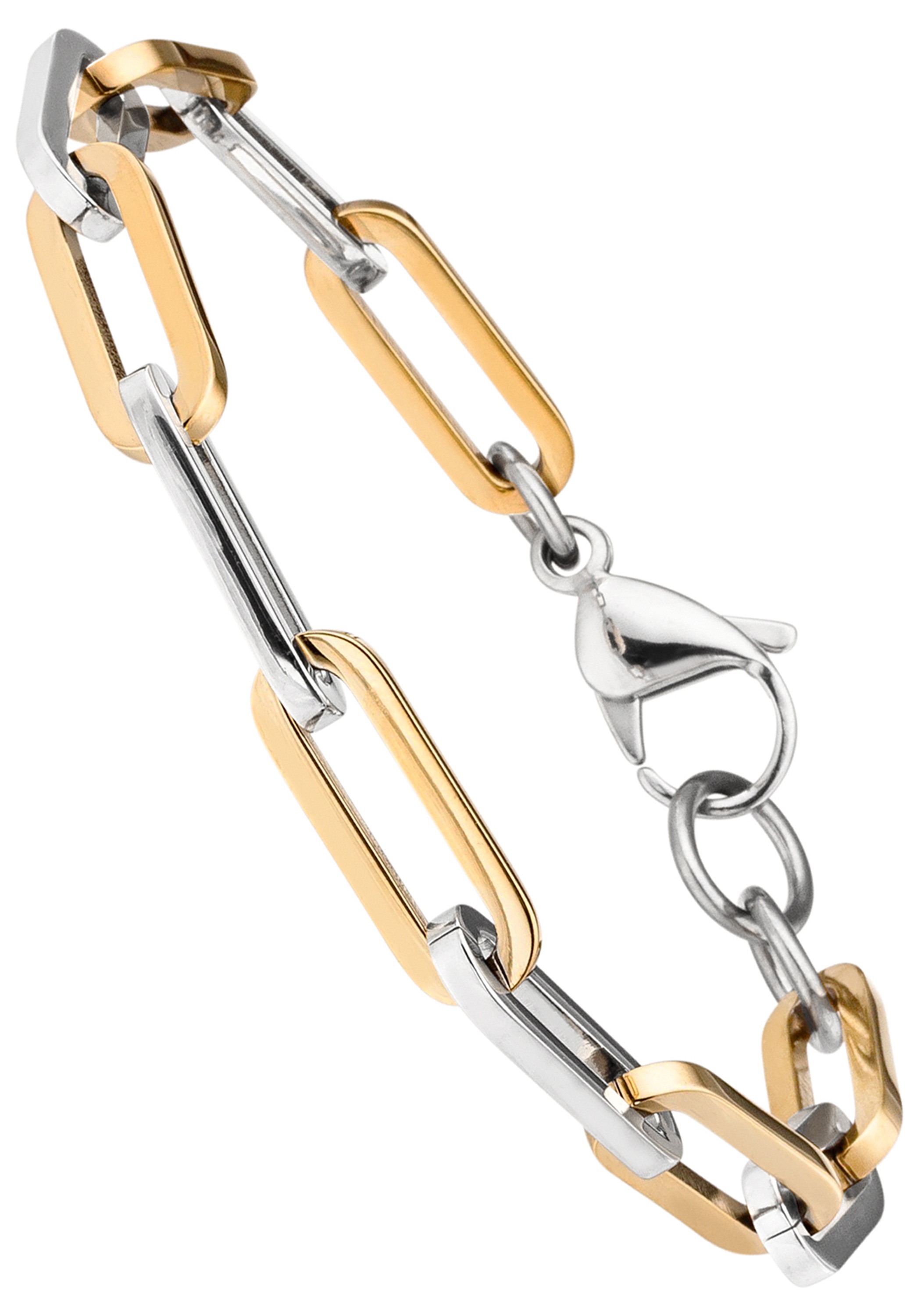 Armband JOBO, silber (edelstahlfarben), Armbänder, Damen, 21cm, Edelstahl, Armband, Edelstahl bicolor beschichtet 22 cm